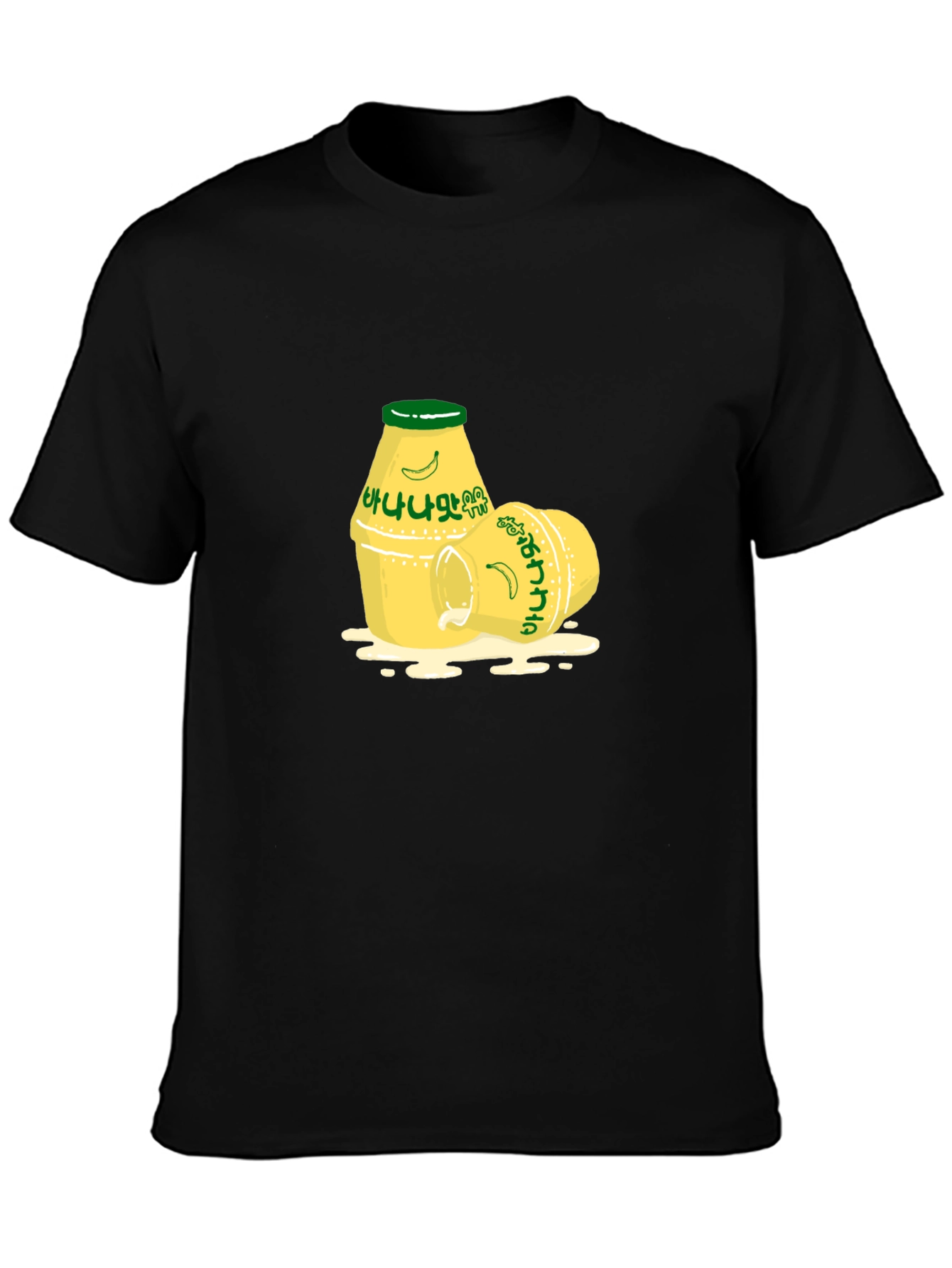 Black Korean Banana Milk T-Shirt - K-Pop Inspired Tee view 3