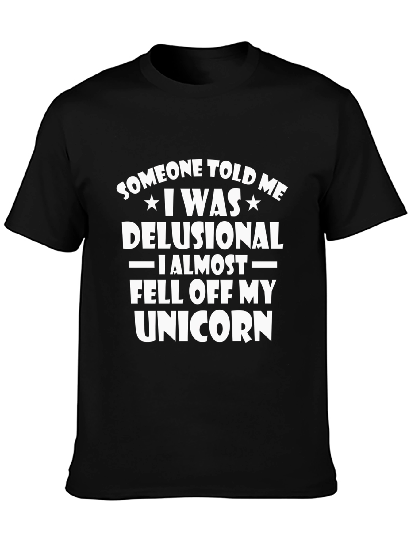 Black Delusional Unicorn Graphic T-Shirt view 3