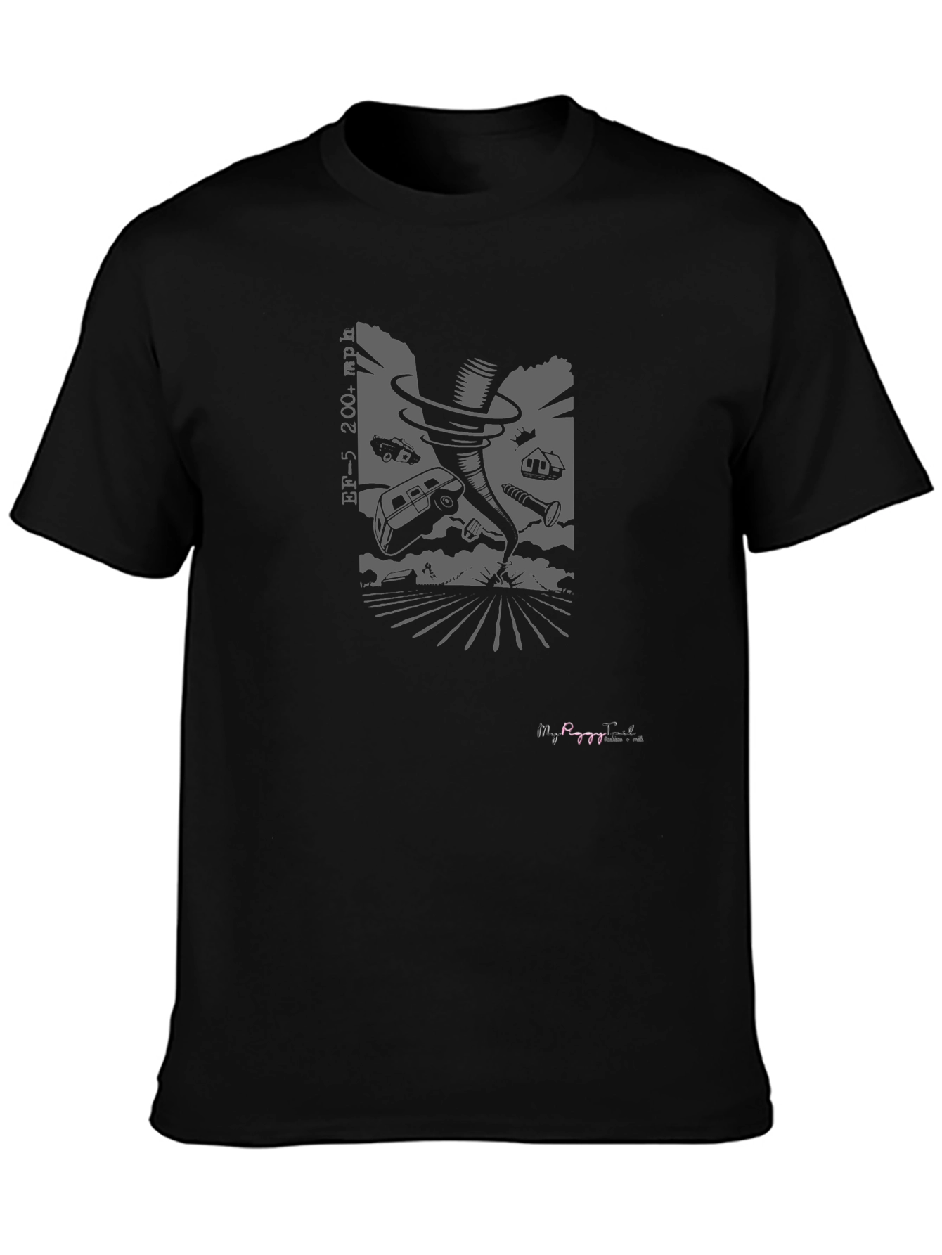 Black Tornado Graphic Tee - Black view 3