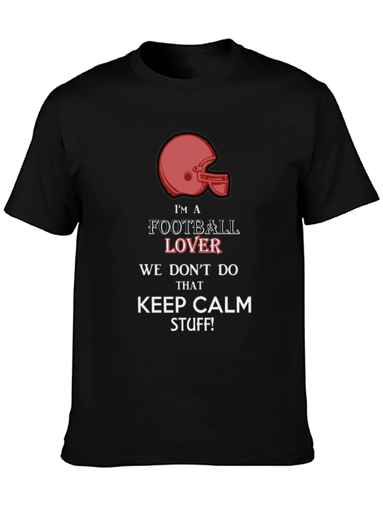 Black Football Lover Graphic Tee - Keep Calm Style view 3