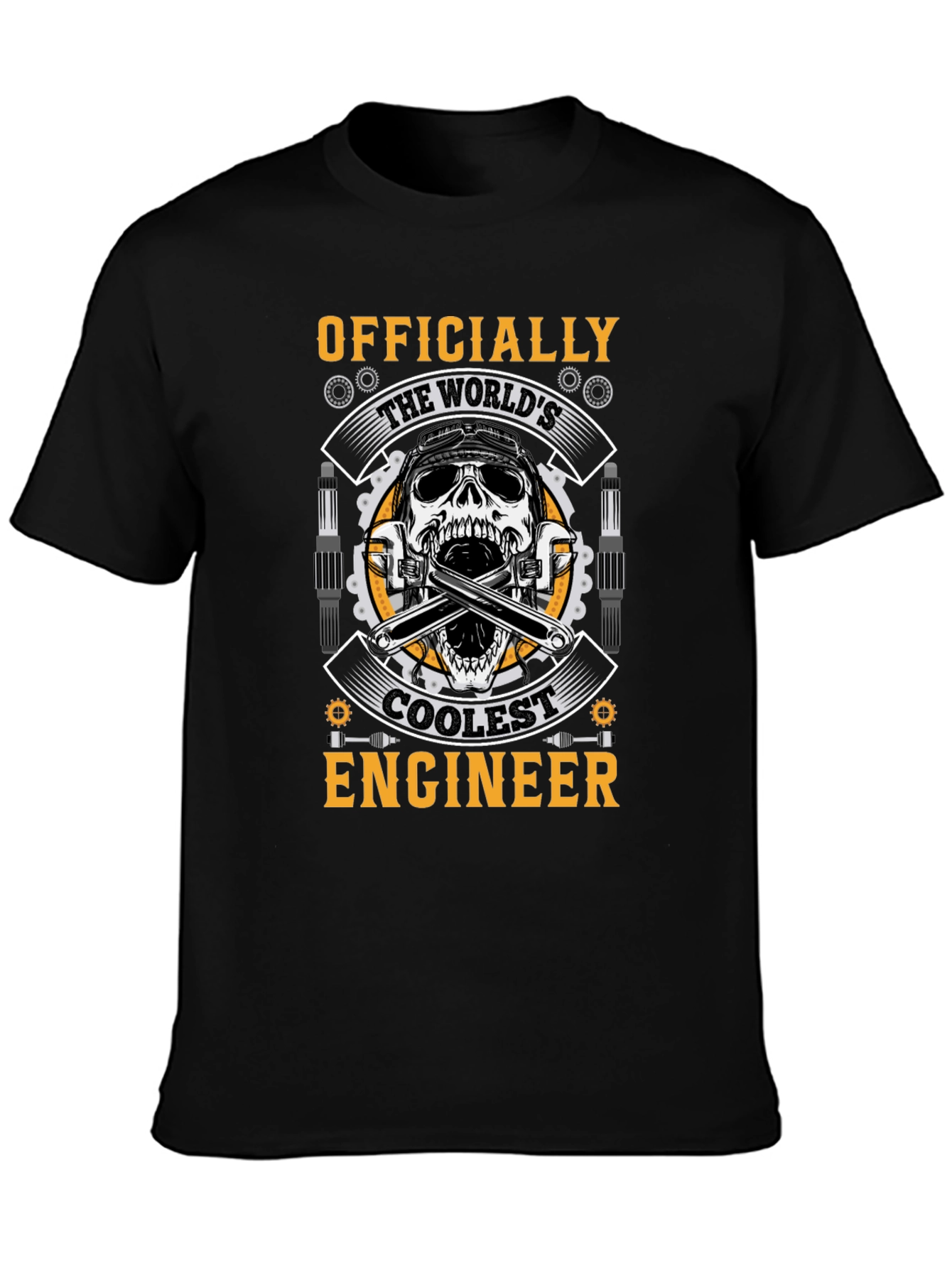 Black Coolest Engineer T-Shirt view 3