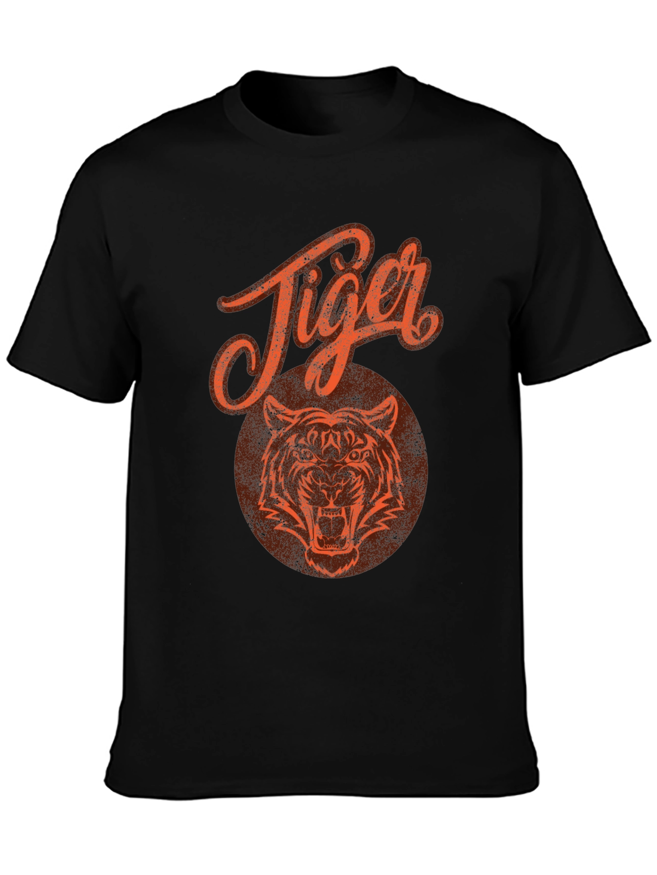 Black Tiger Graphic Print Black T-Shirt view 3