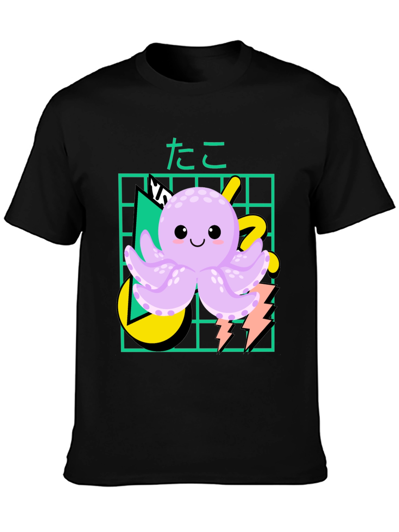 Black Kawaii Octopus Graphic Tee view 3