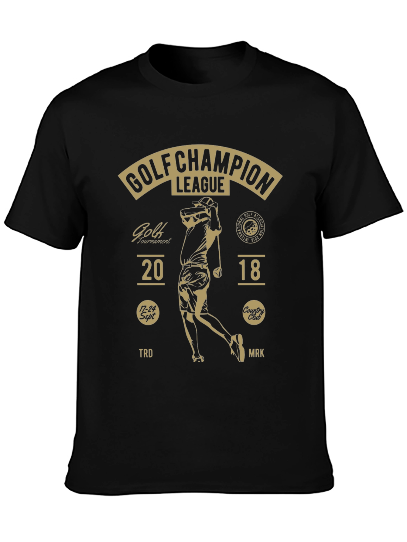 Black Golf Champion League Black T-Shirt view 3