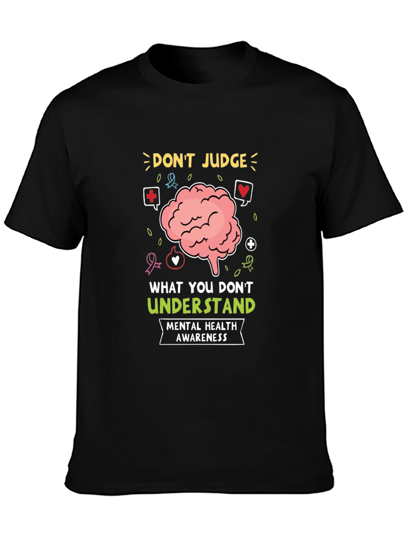 Black Mental Health Awareness Graphic T-Shirt view 3