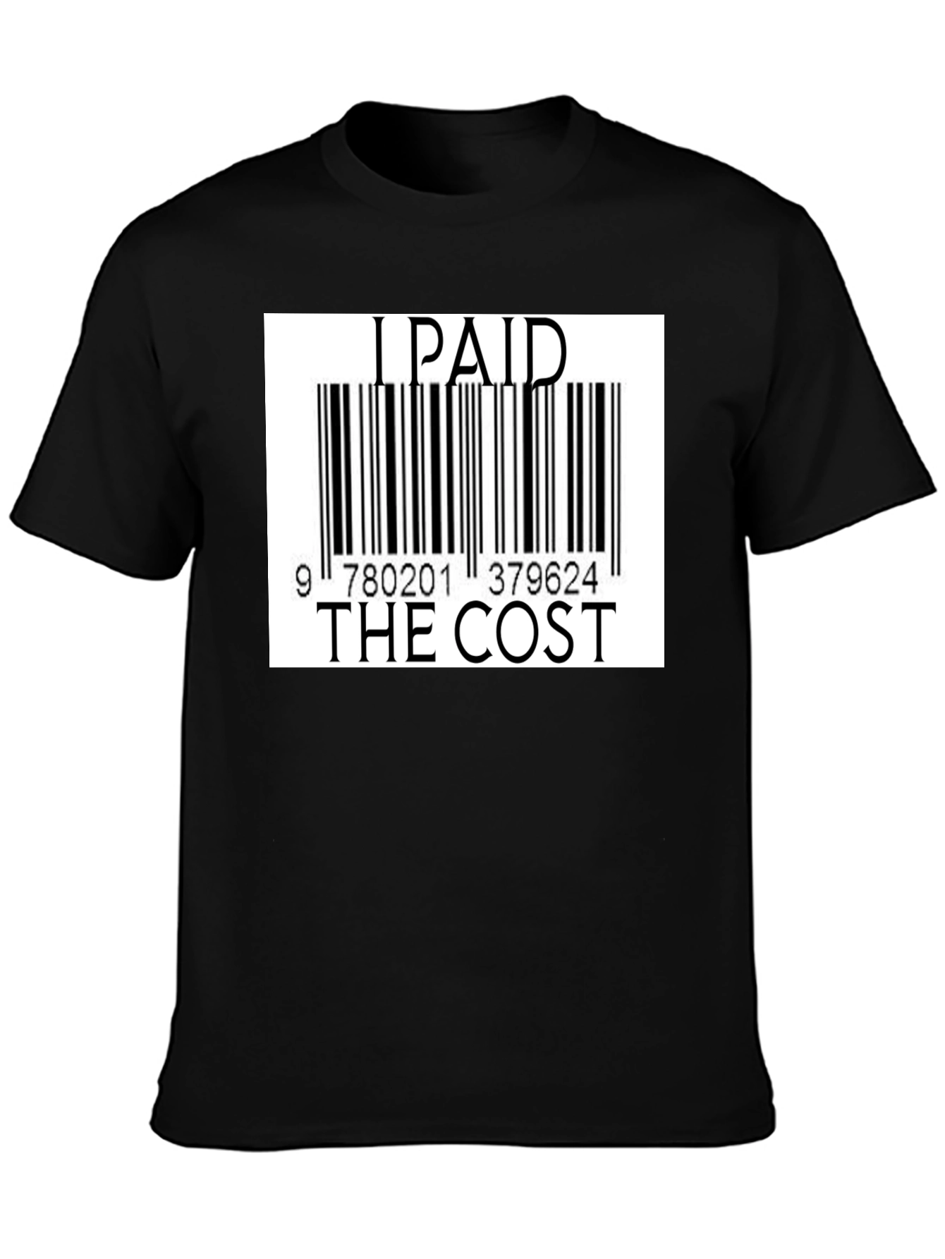 Black I Paid The Cost Barcode T-Shirt - Black view 3