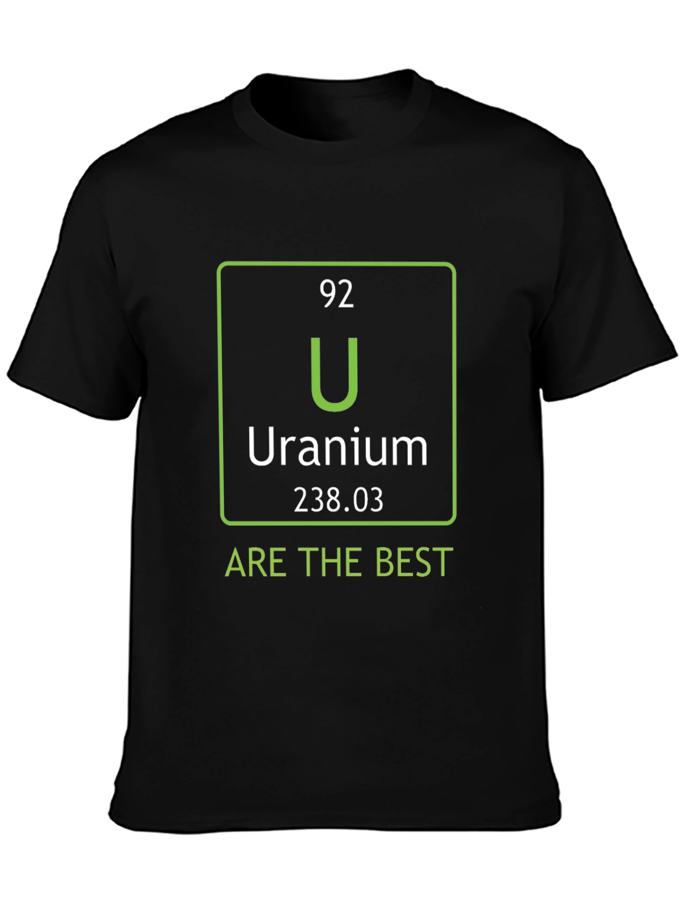Black Uranium Periodic Table T-Shirt - Funny Science Tee view 3