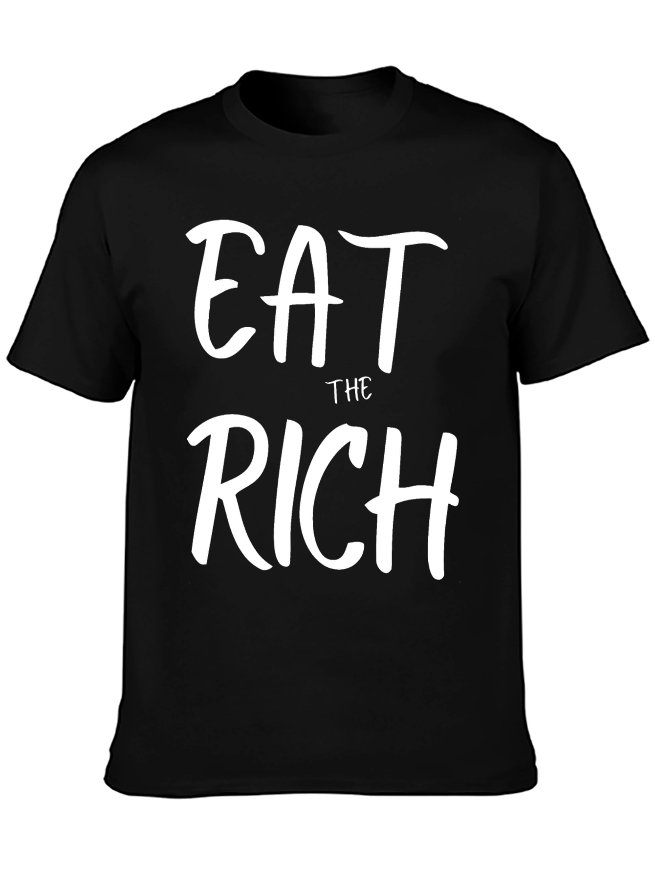 Black Eat The Rich Graphic Tee - Black Crew Neck T-Shirt view 3