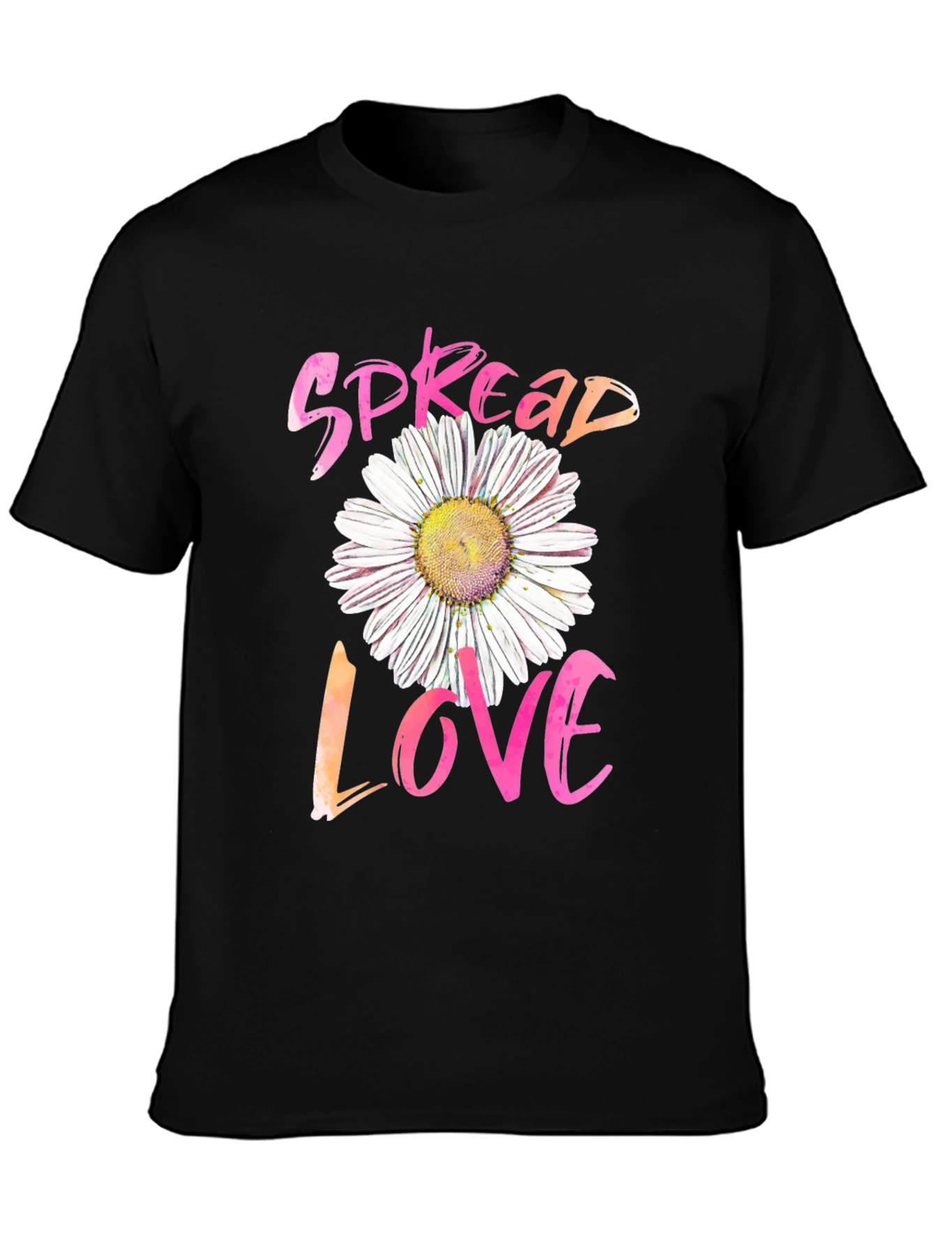 Black Spread Love Daisy Graphic Tee view 3