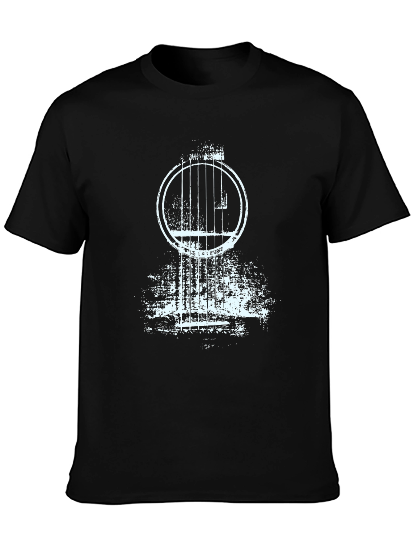 Black Cool Guitar Graphic Tee - Black view 3