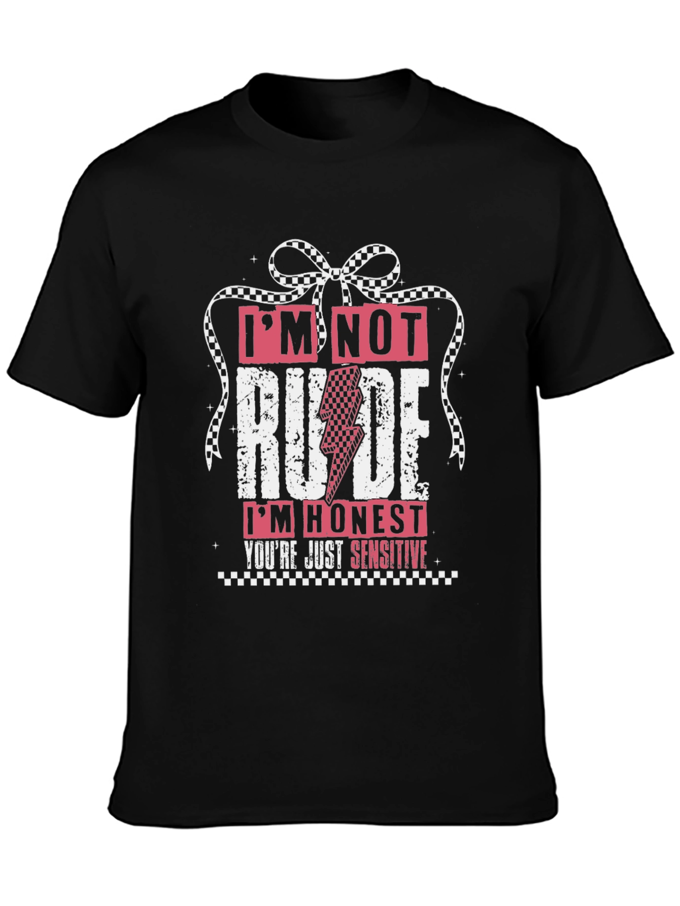 Black I'm Not Rude I'm Honest Graphic Tee view 3