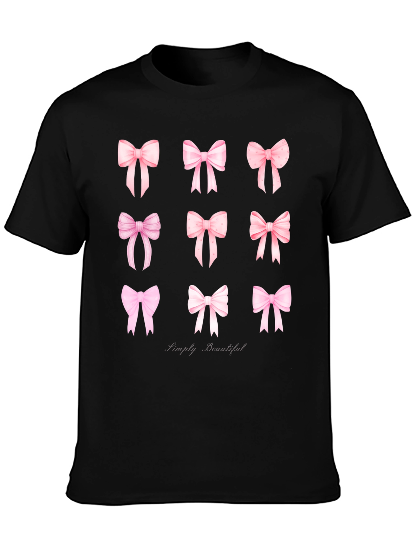 Black Simply Beautiful Bows Graphic Tee view 3