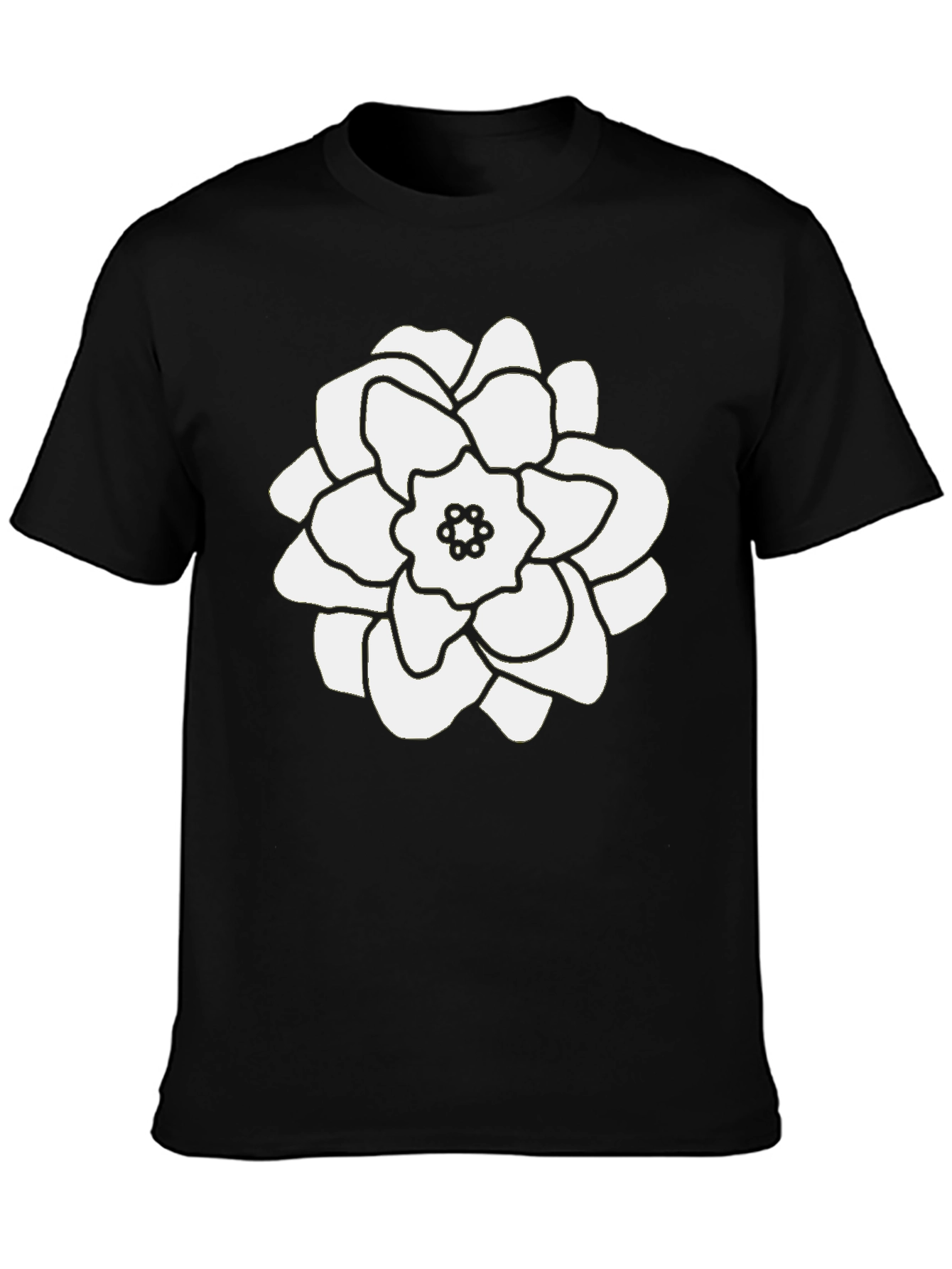 Black Floral Print Black T-Shirt view 3