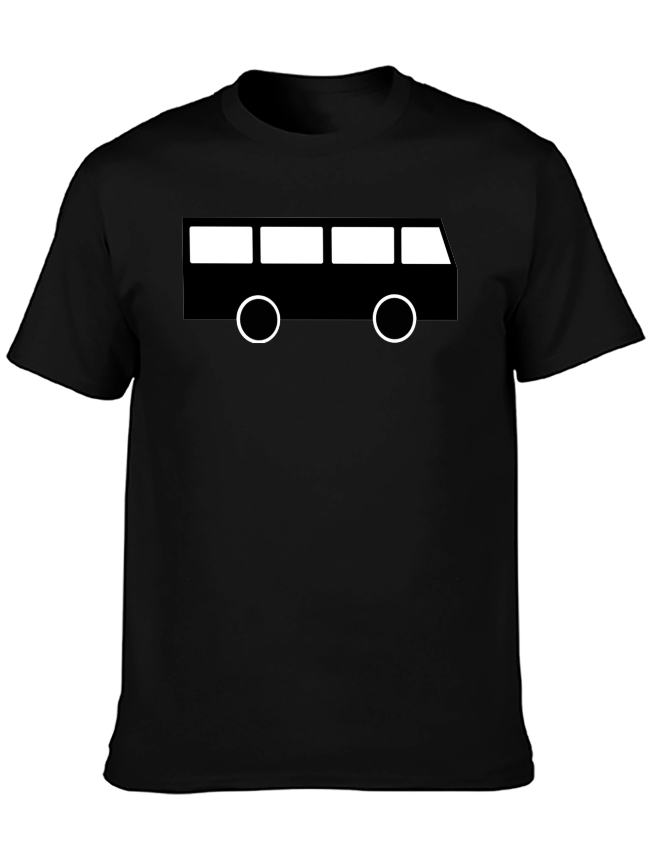 Black Retro Bus Graphic Tee - Black view 3