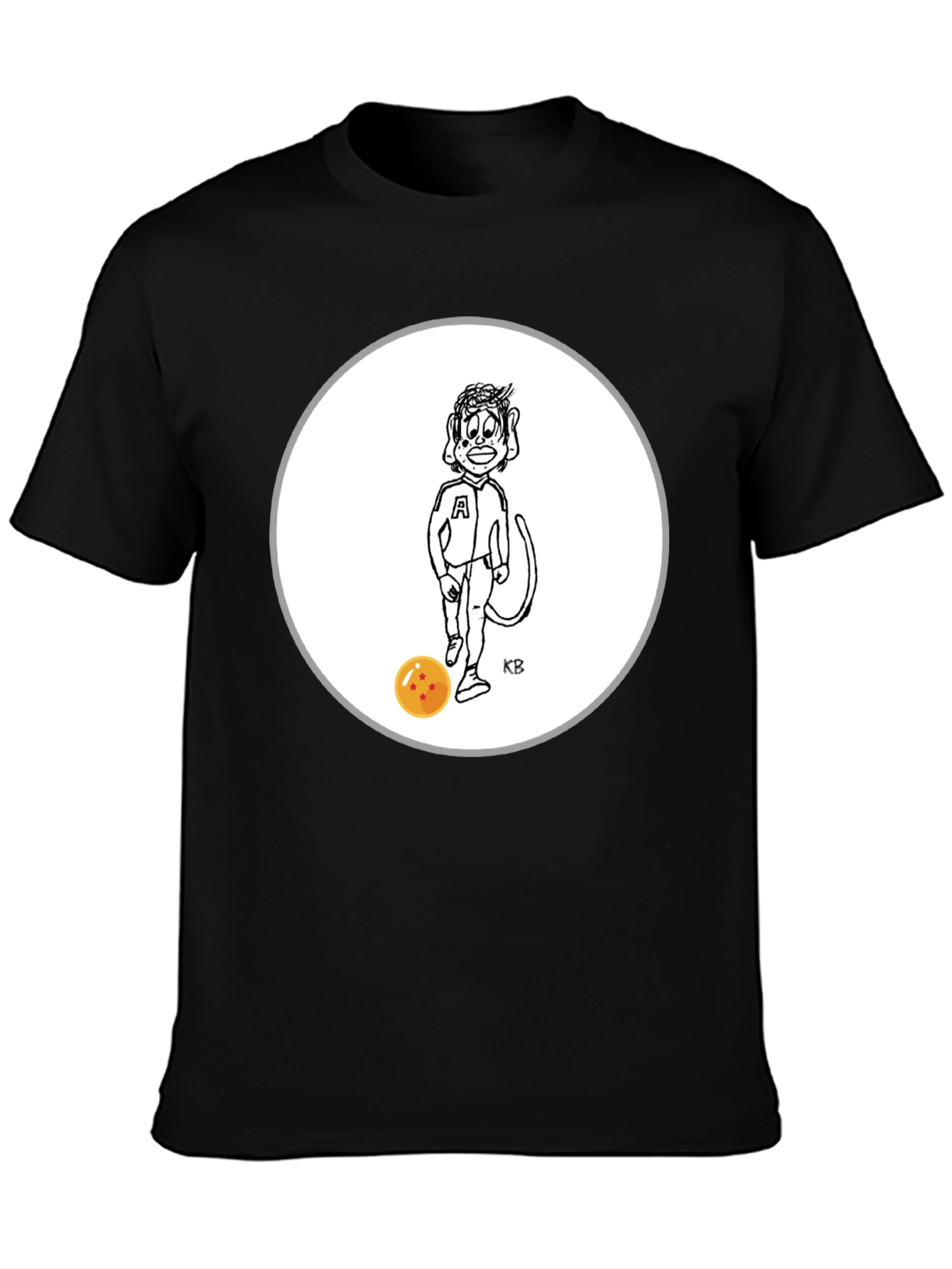 Black Cartoon Character Tee view 3