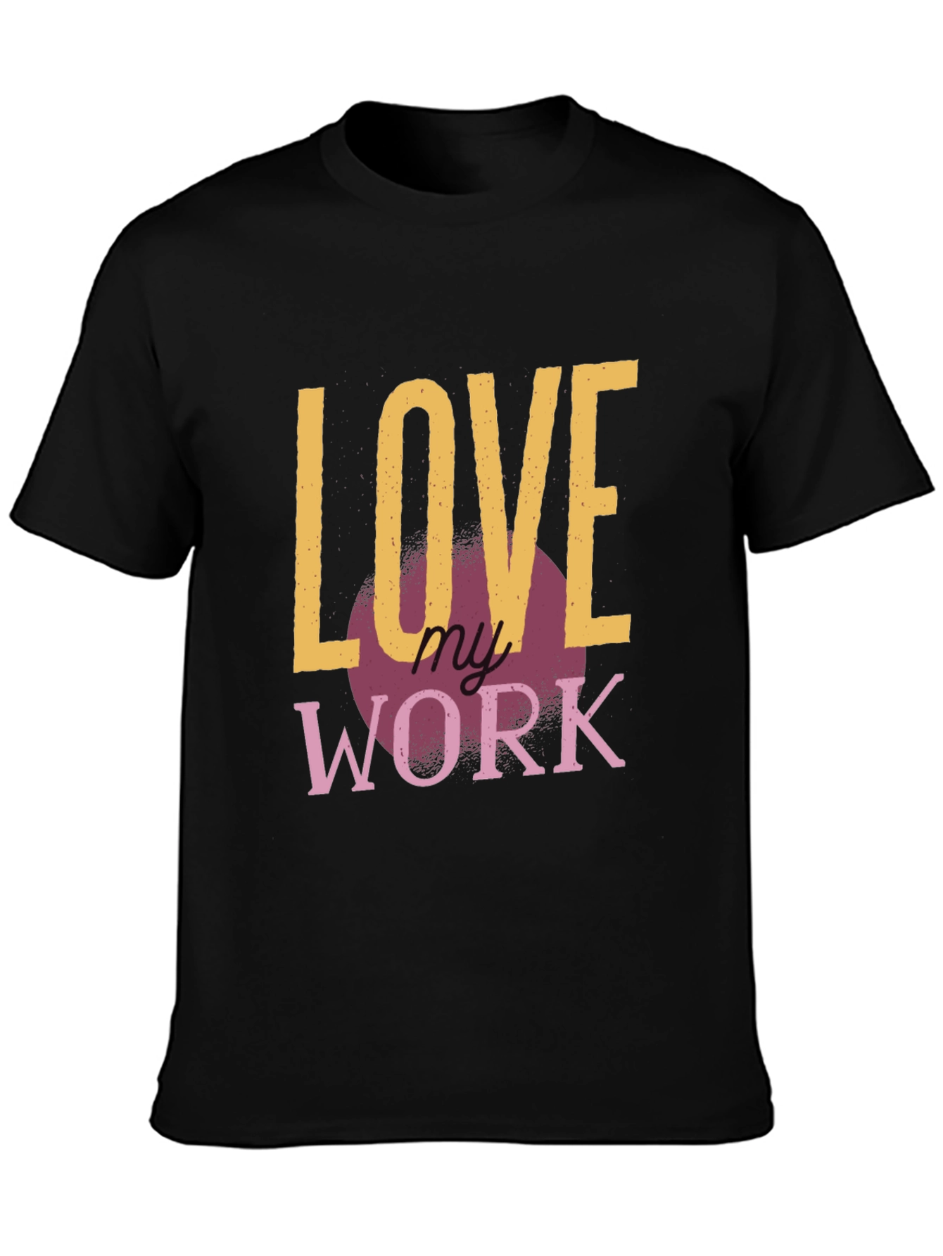 Black Love My Work Graphic Tee - Black Cotton T-Shirt view 3