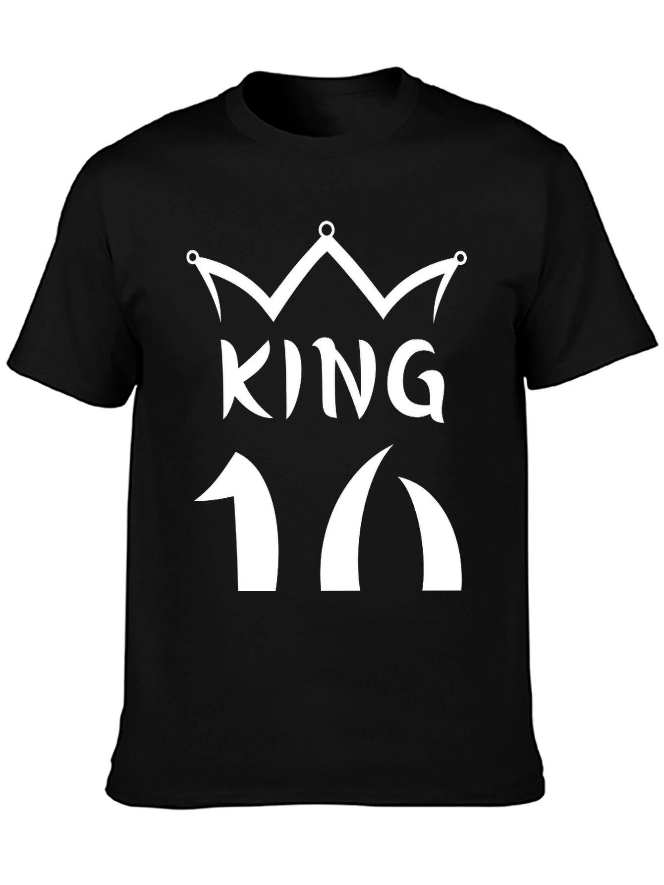 Black King 16 Graphic T-Shirt - Black Crew Neck Tee view 3