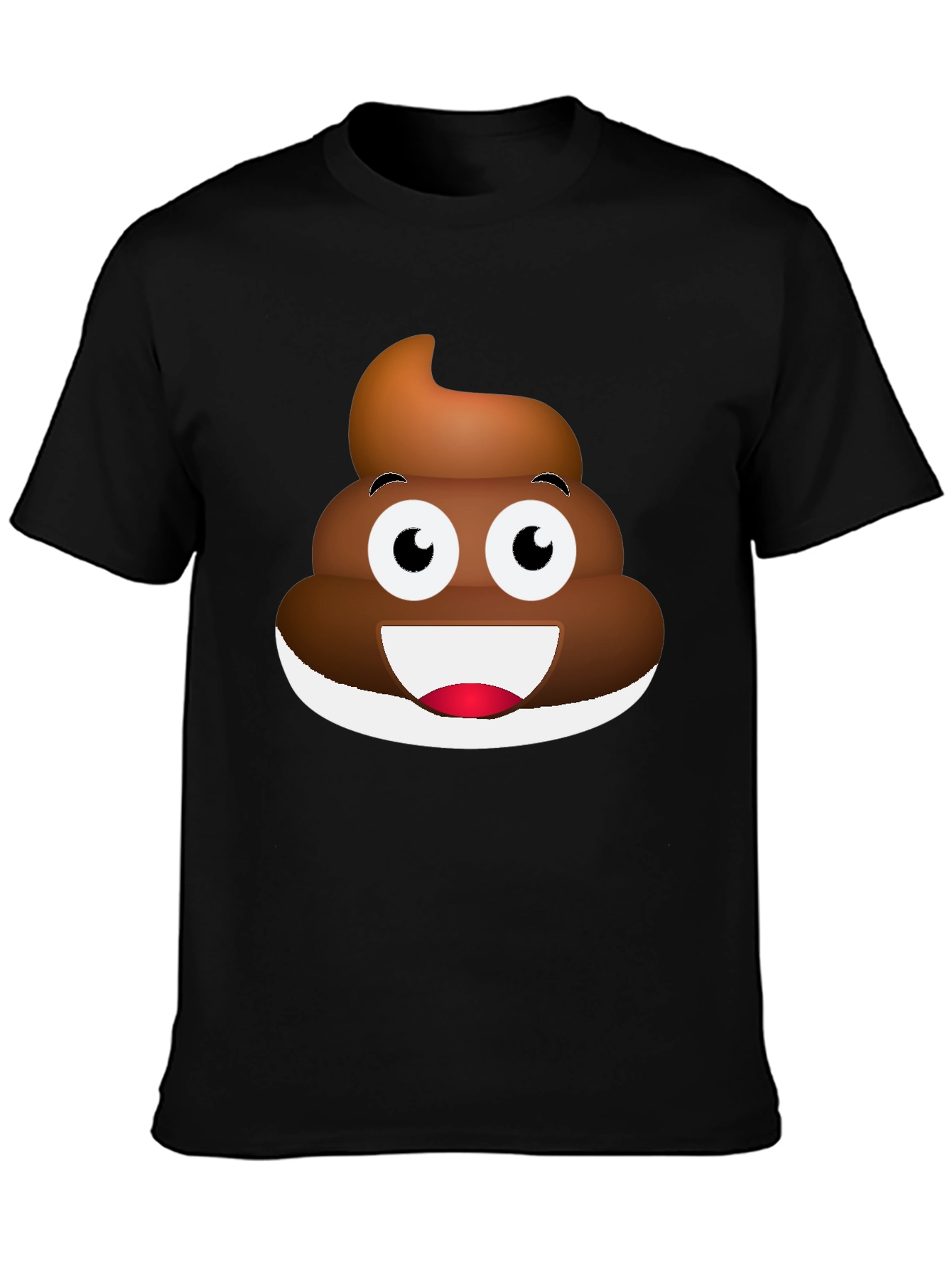 Black Emoji Poop T-Shirt - Funny Casual Tee view 3
