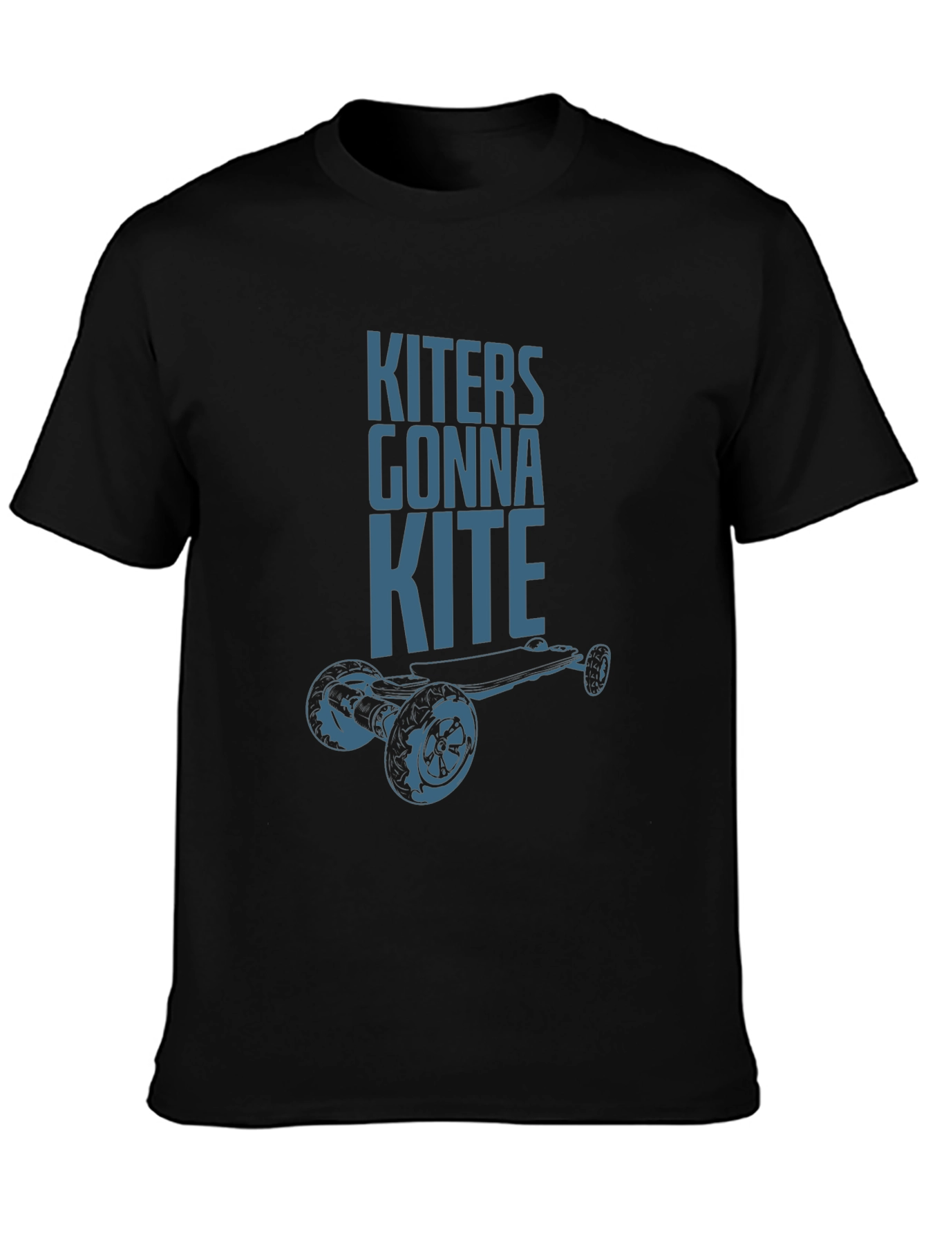 Black Kiteboarder Graphic Tee - "Kiters Gonna Kite" Black T-Shirt view 3