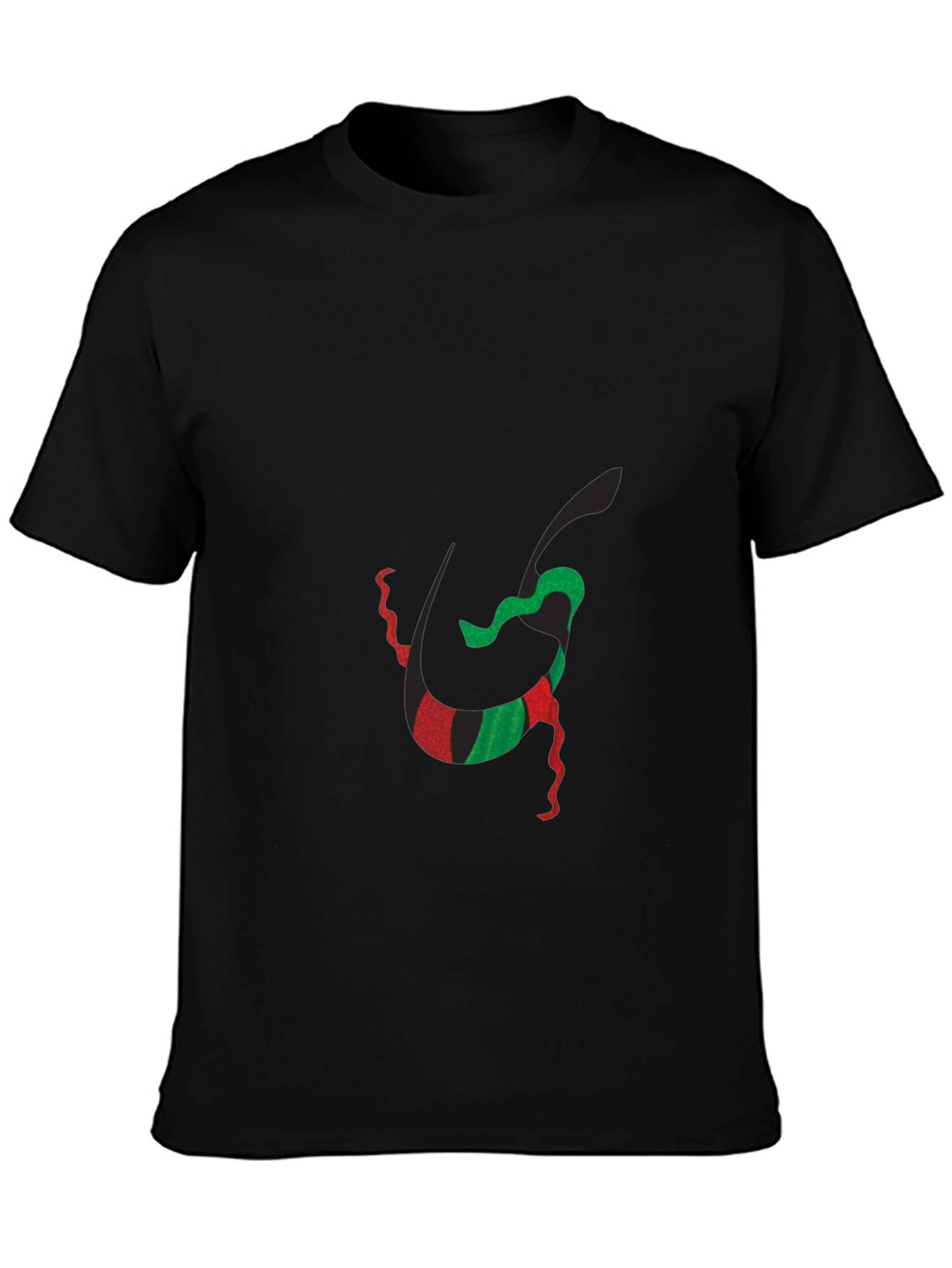 Abstract Kwanzaa-Inspired Graphic Black Tee - 3
