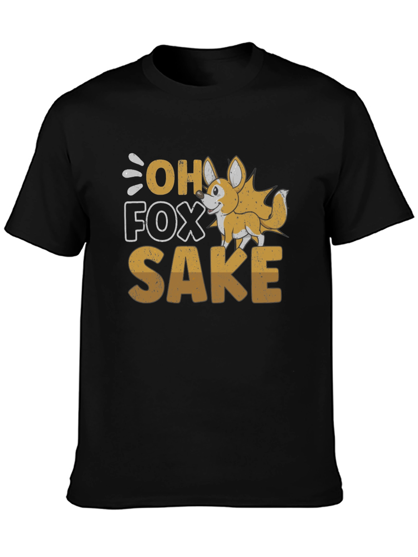 Black Oh Fox Sake Funny T-Shirt view 3