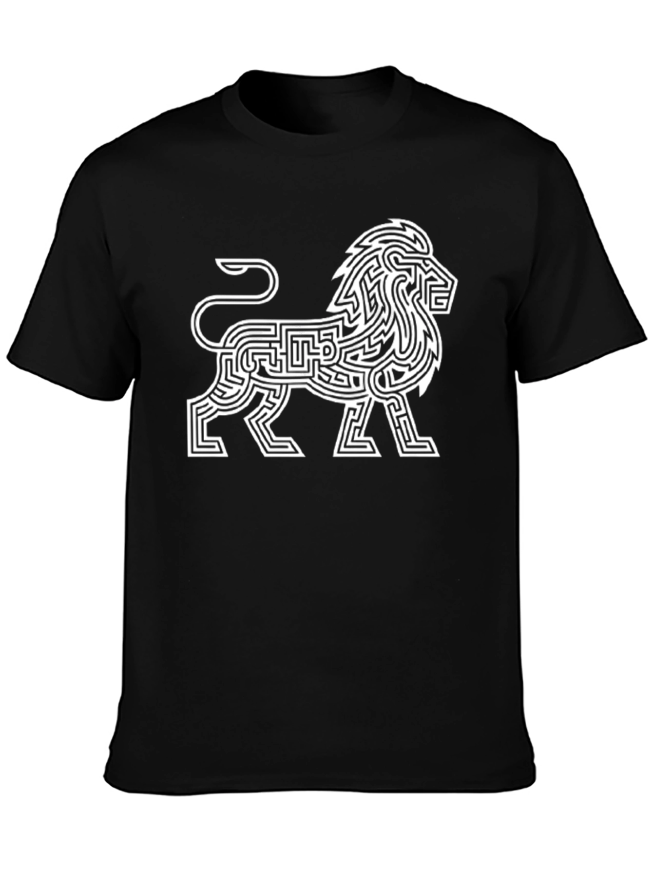 Black Lion Maze T-Shirt - Stylish & Unique Design view 3