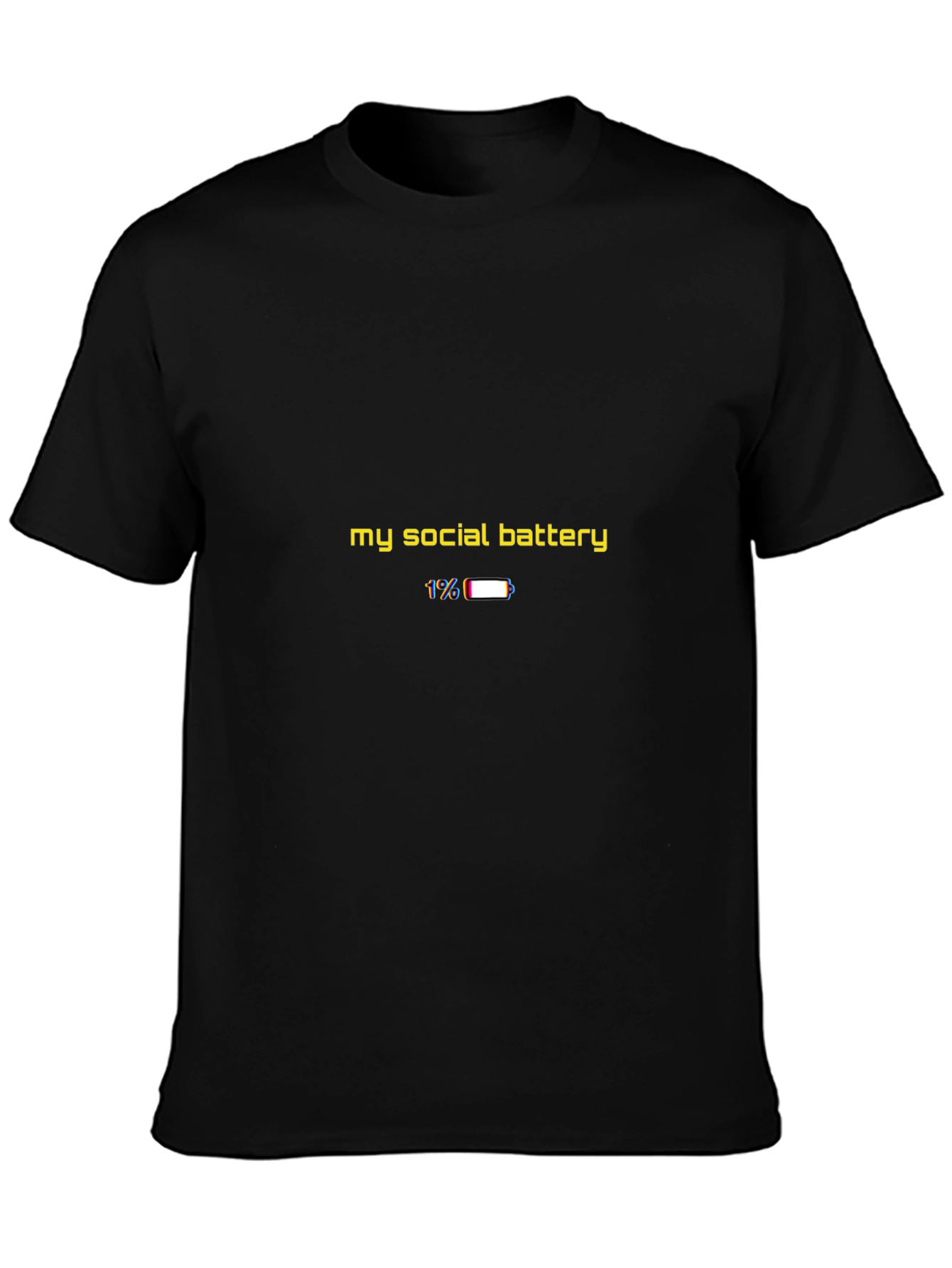 Black Social Battery T-Shirt view 3
