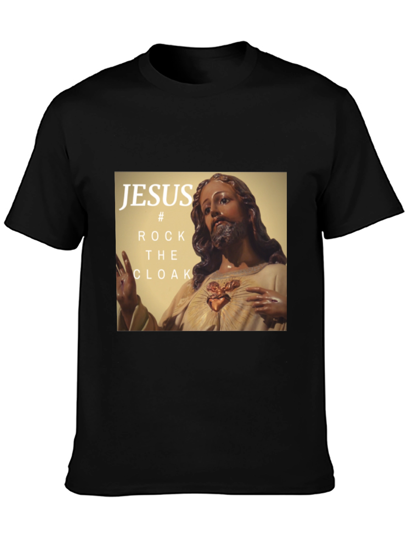 Black Jesus Rock the Cloak Graphic T-Shirt view 3