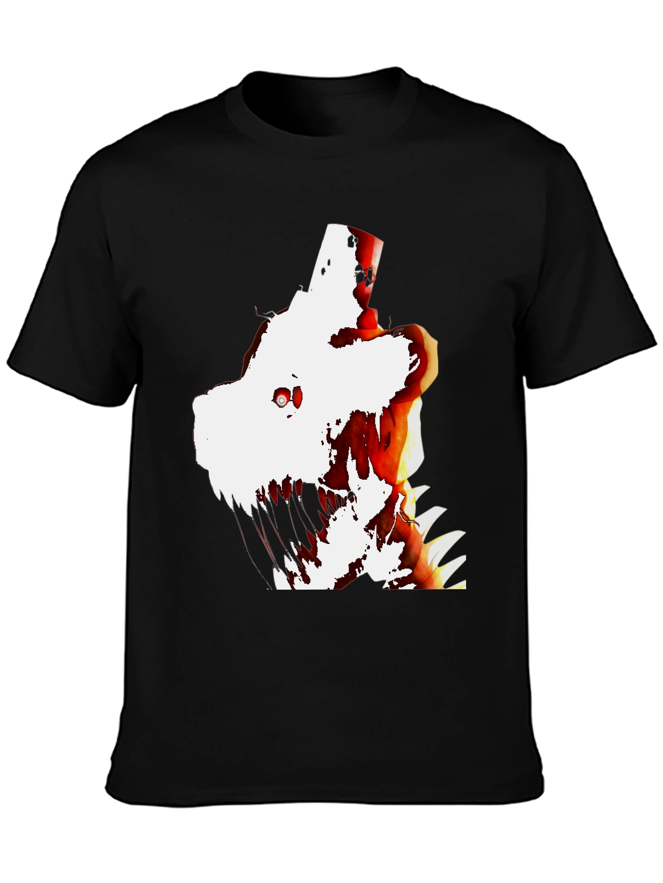 Black Abstract Graphic Print Crew Neck T-Shirt view 3