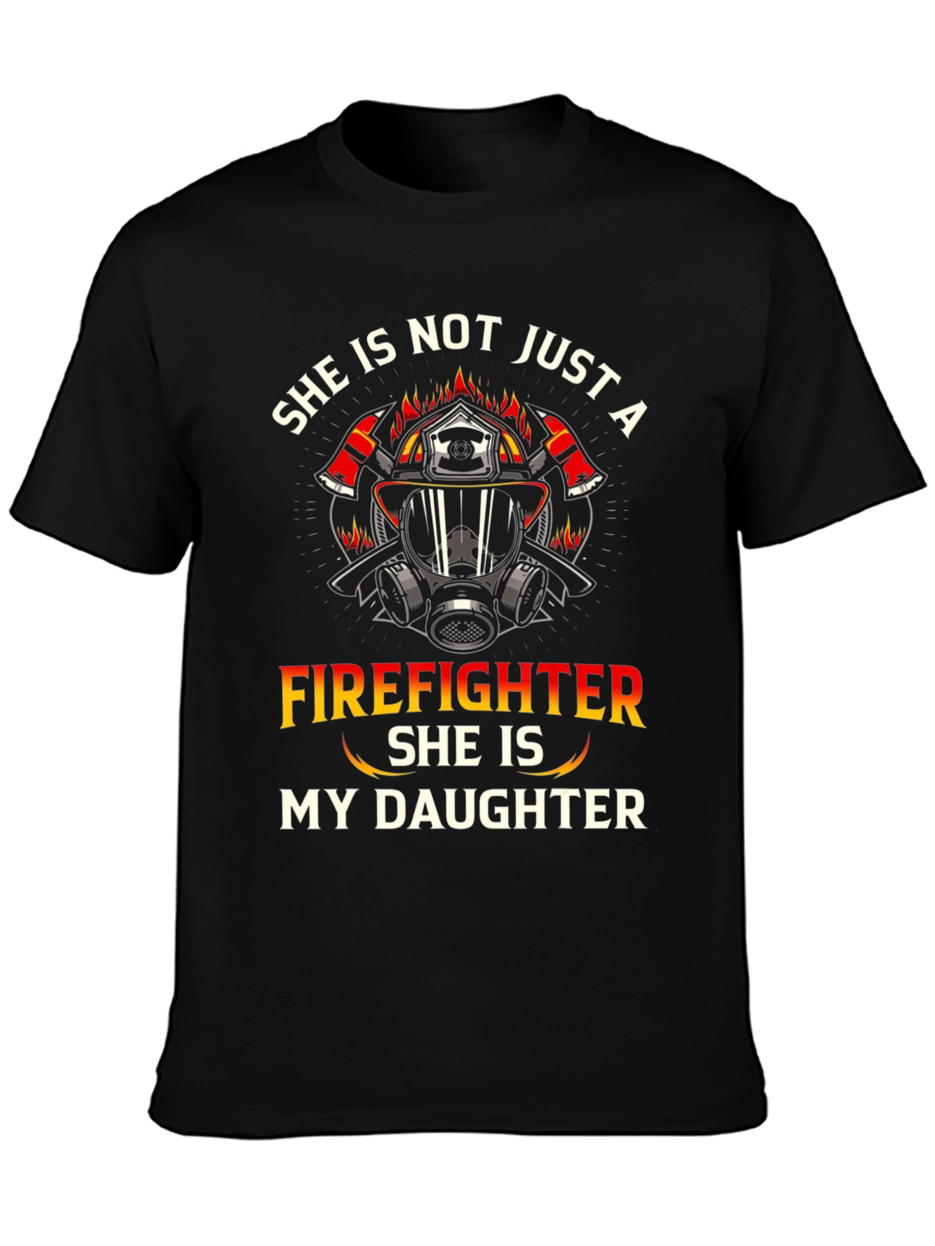 Black Firefighter Daughter T-Shirt - Proud Parent Apparel view 3
