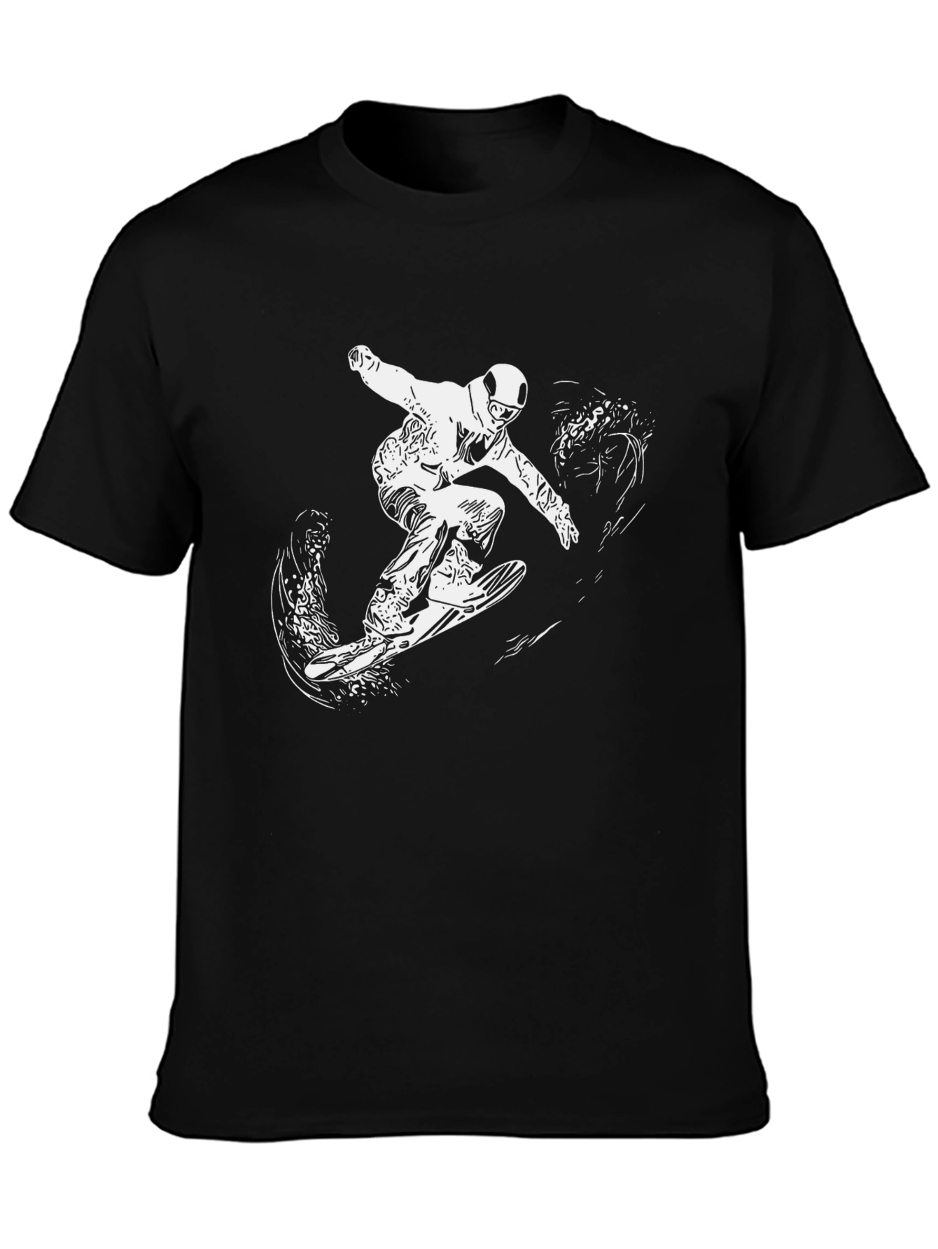 Black Black Graphic Tee - Snowboarder Design view 3