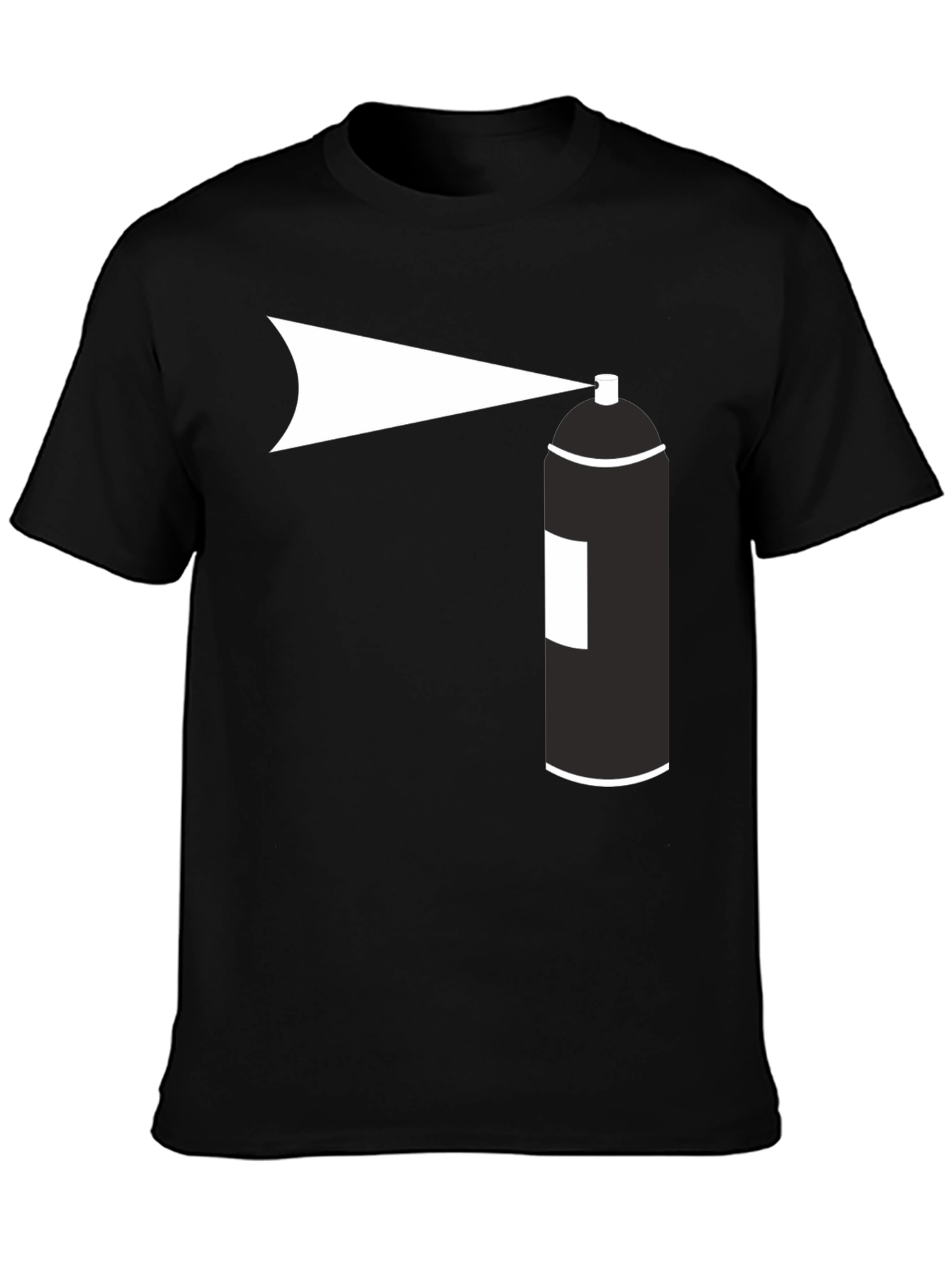 Black Spray Paint Graphic Tee - Black Cotton T-Shirt view 3