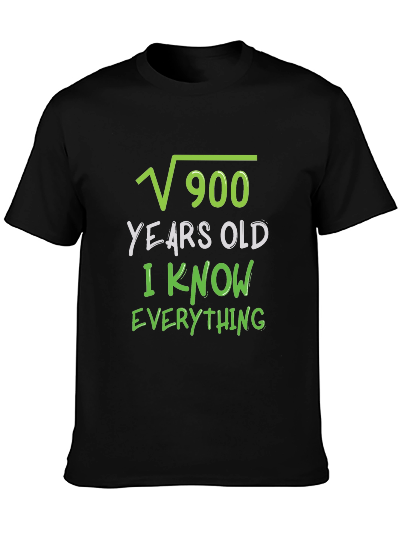 Black Funny Math Joke T-Shirt - √900 Years Old view 3