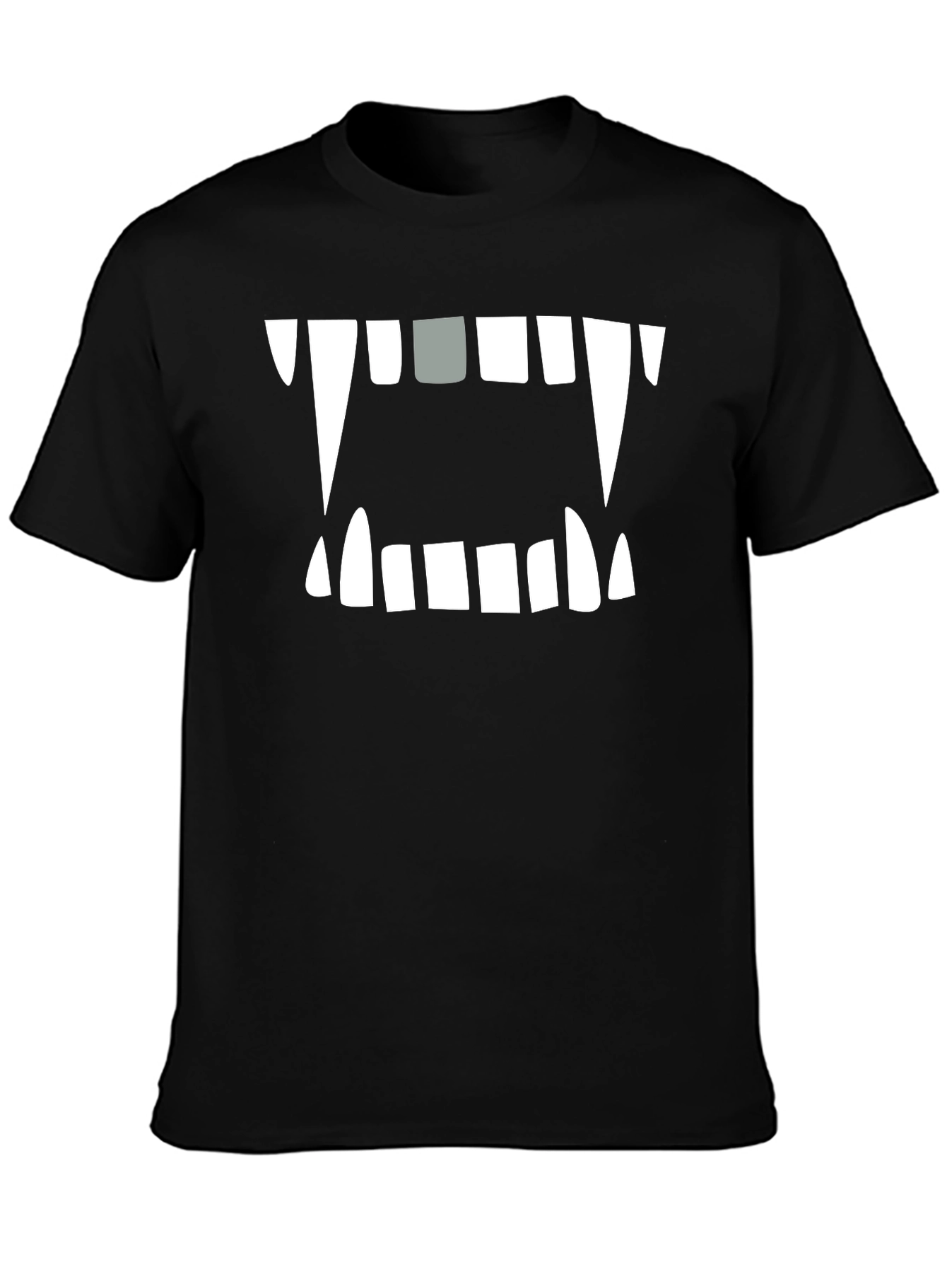 Black Monster Mouth Graphic Tee - Black Cotton Blend view 3