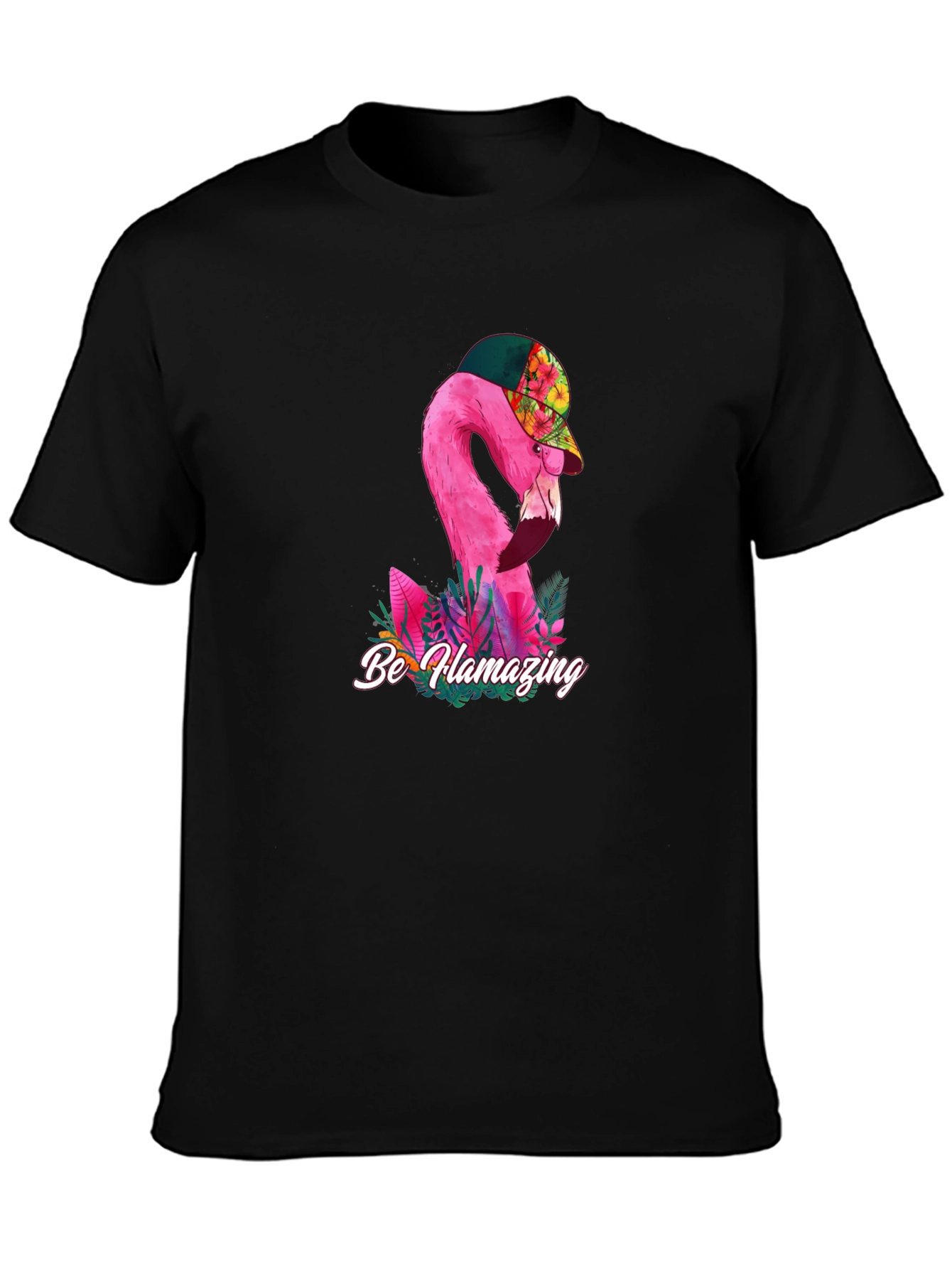 Black Flamazing Flamingo Graphic Tee view 3