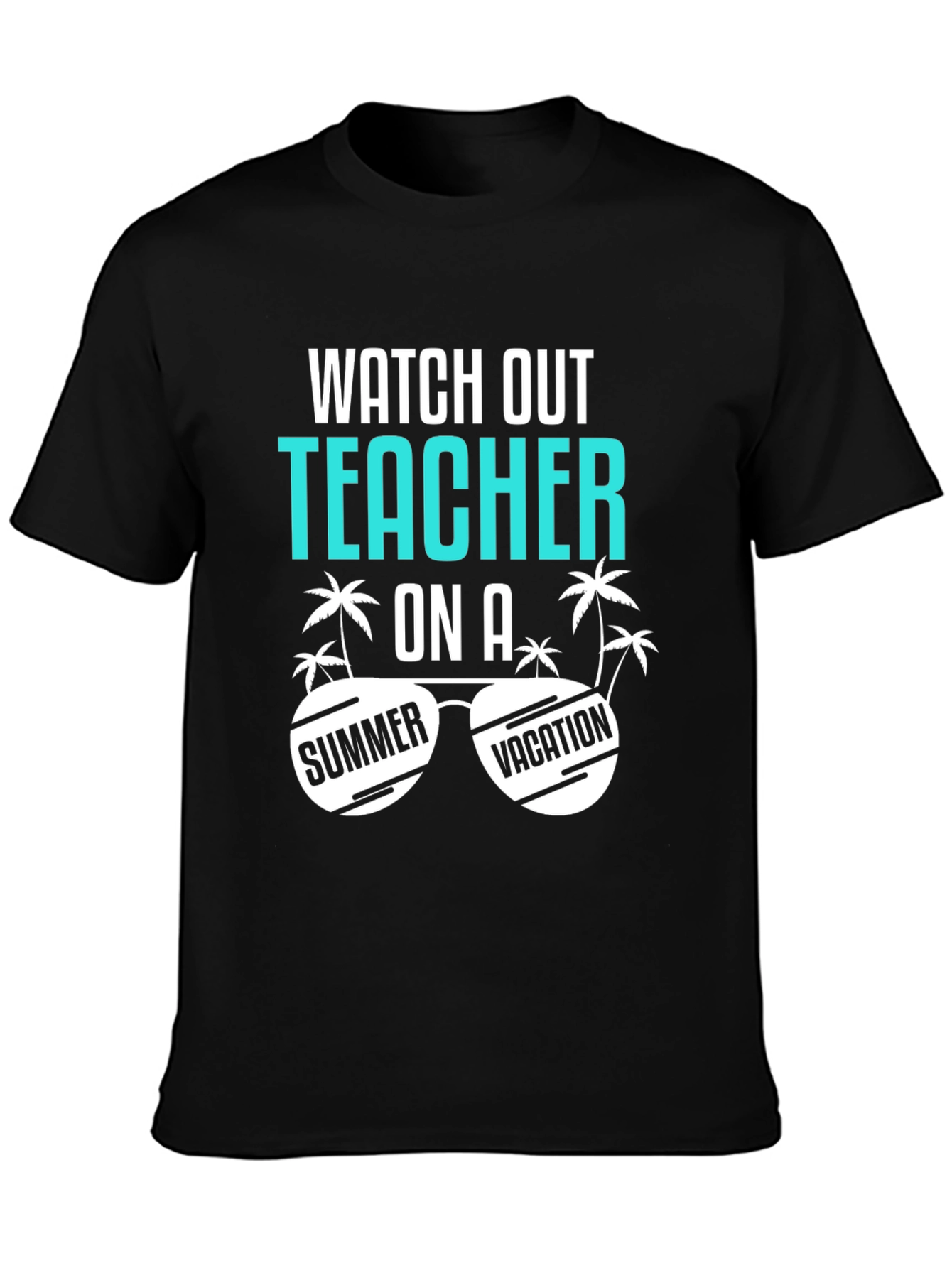 Black Teacher Summer Vacation T-Shirt view 3