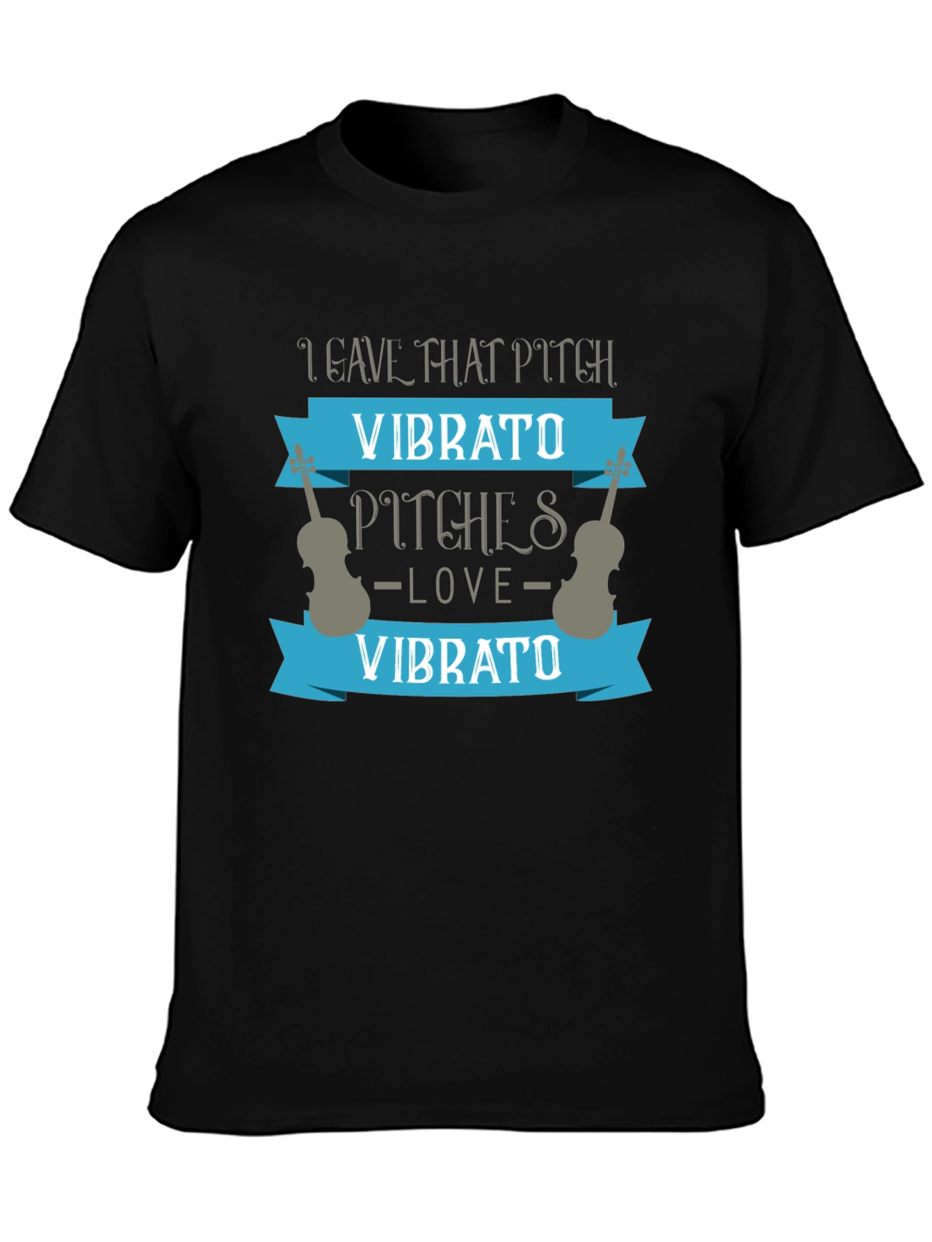 Black Vibrato Music Lover Graphic T-Shirt view 3