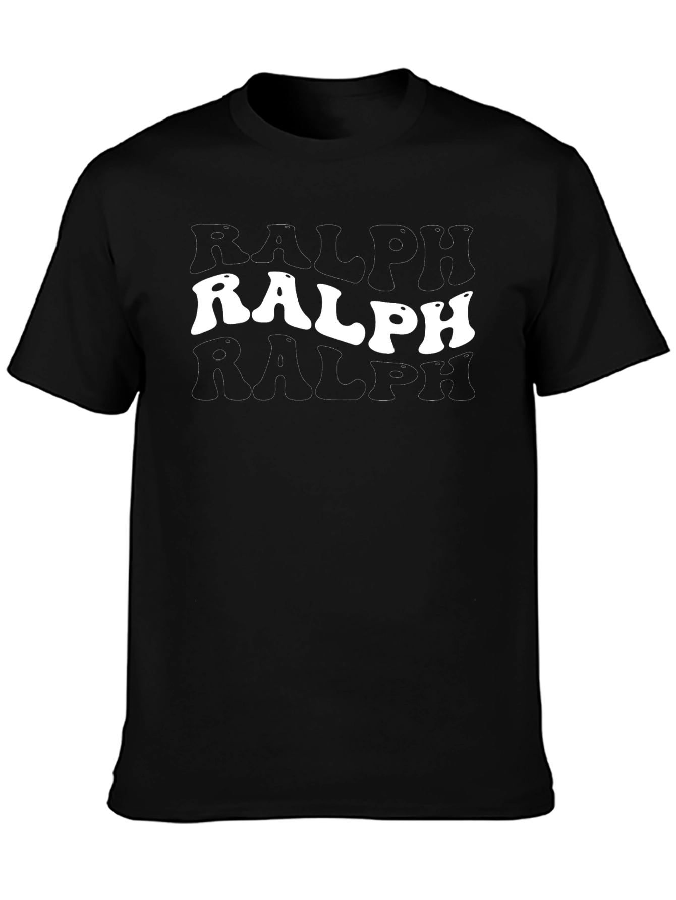 Black Retro Ralph Graphic Tee - Black Cotton Blend view 3