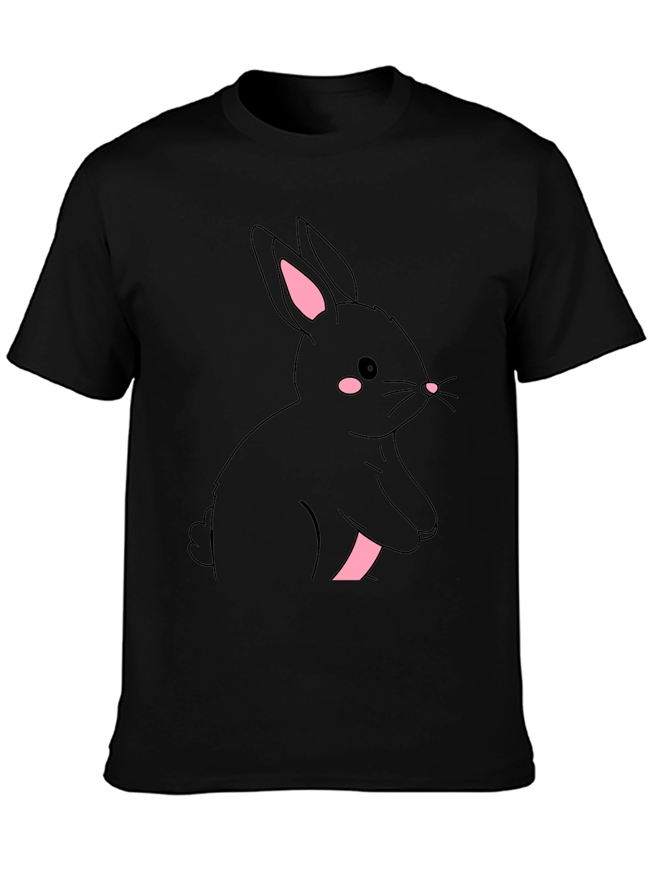Black Black Rabbit Graphic Tee - Cute & Stylish view 3