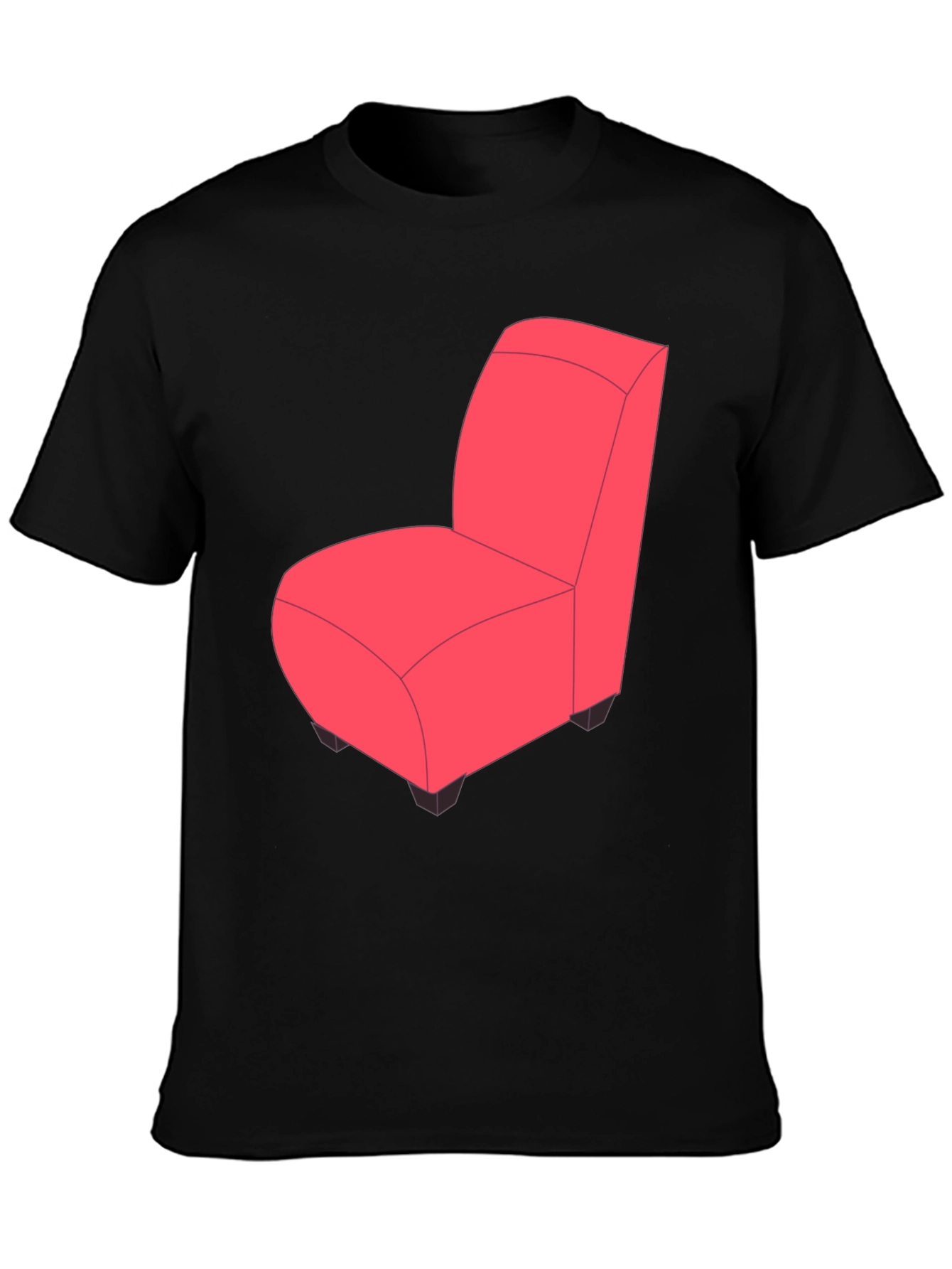 Black Novelty Chair Graphic Tee - Quirky Fun Style view 3