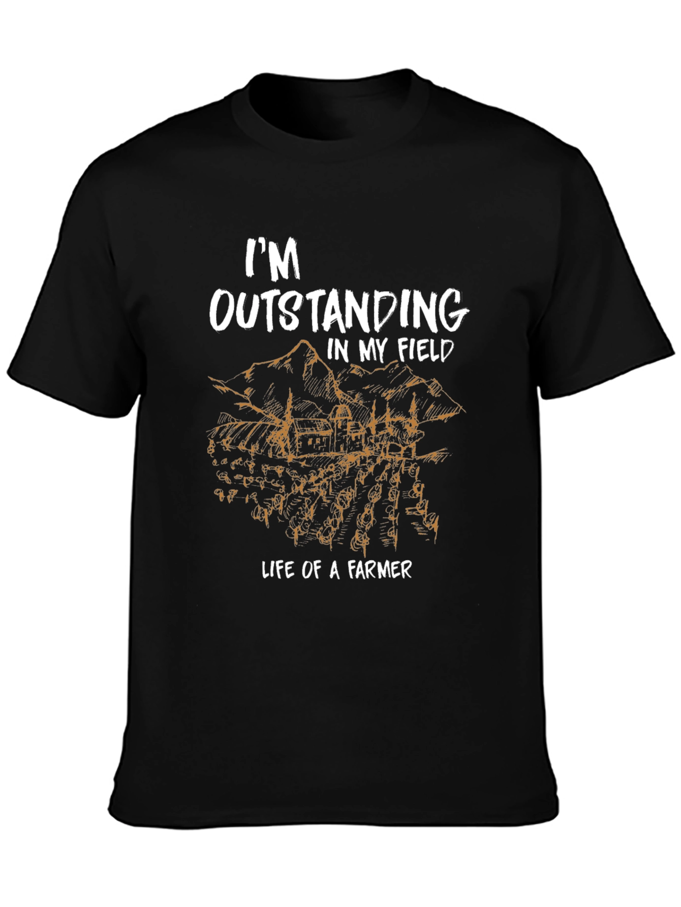 Black Outstanding Farmer T-Shirt view 3