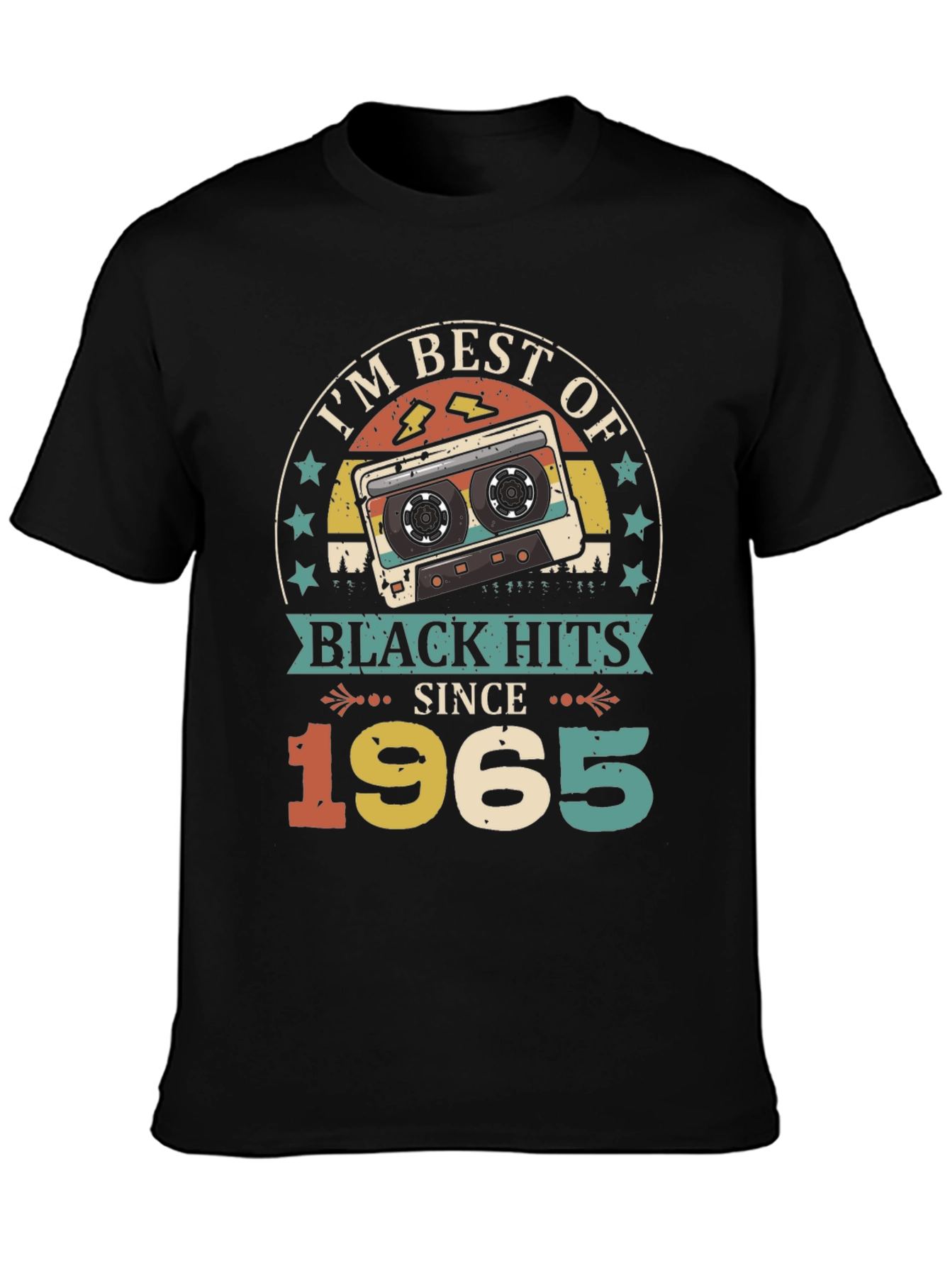 Black Best of Black Hits 1965 Vintage Cassette T-Shirt view 3