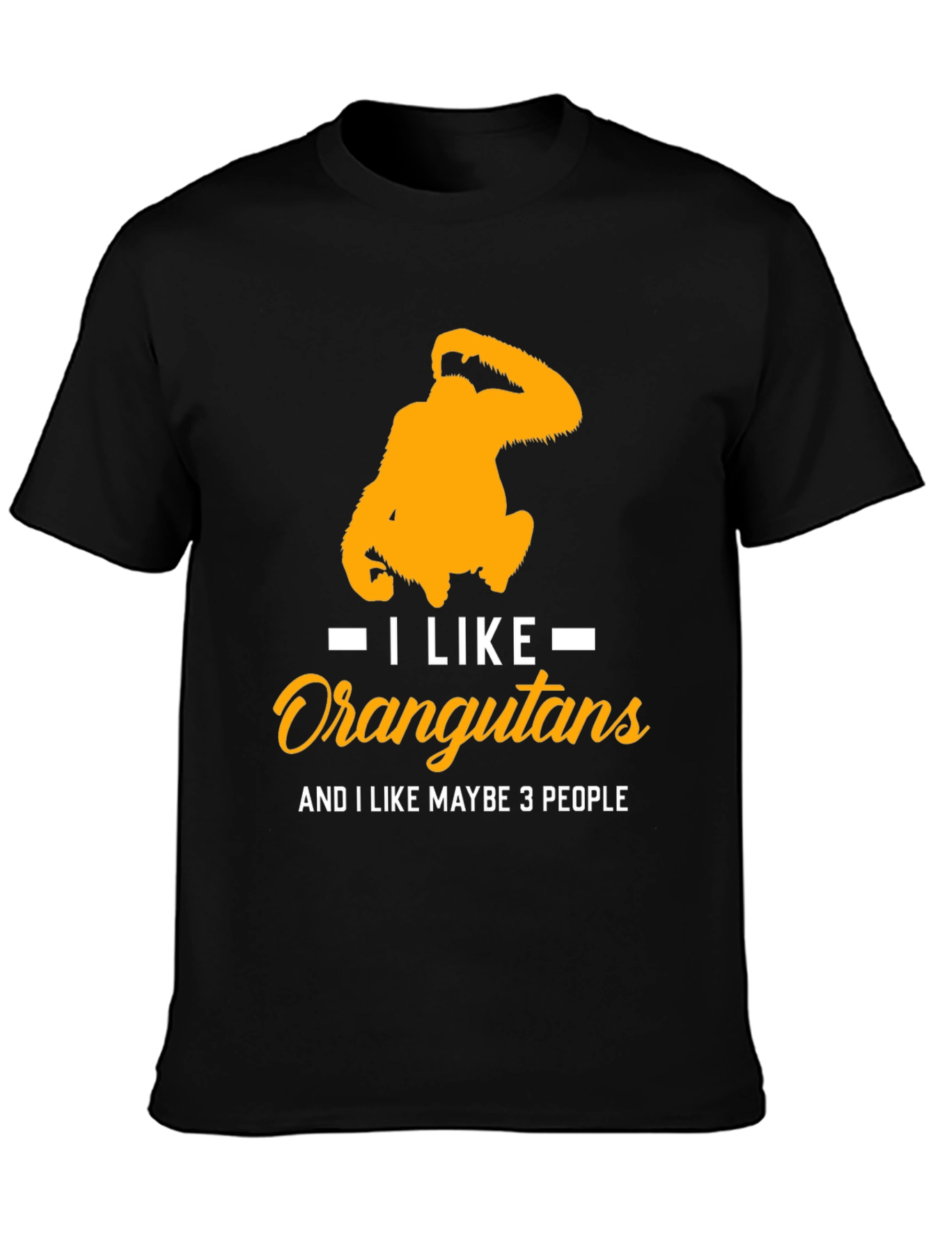 Black I Like Orangutans Graphic T-Shirt view 3