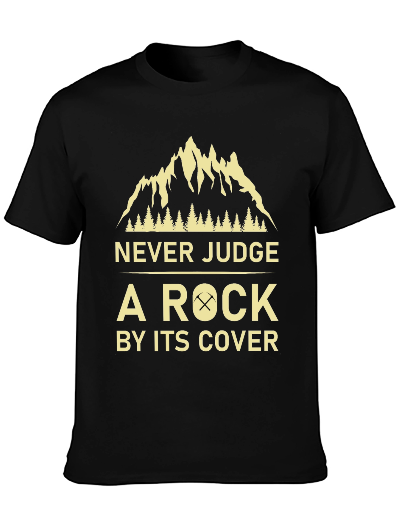 Black Never Judge a Rock Funny T-Shirt view 3