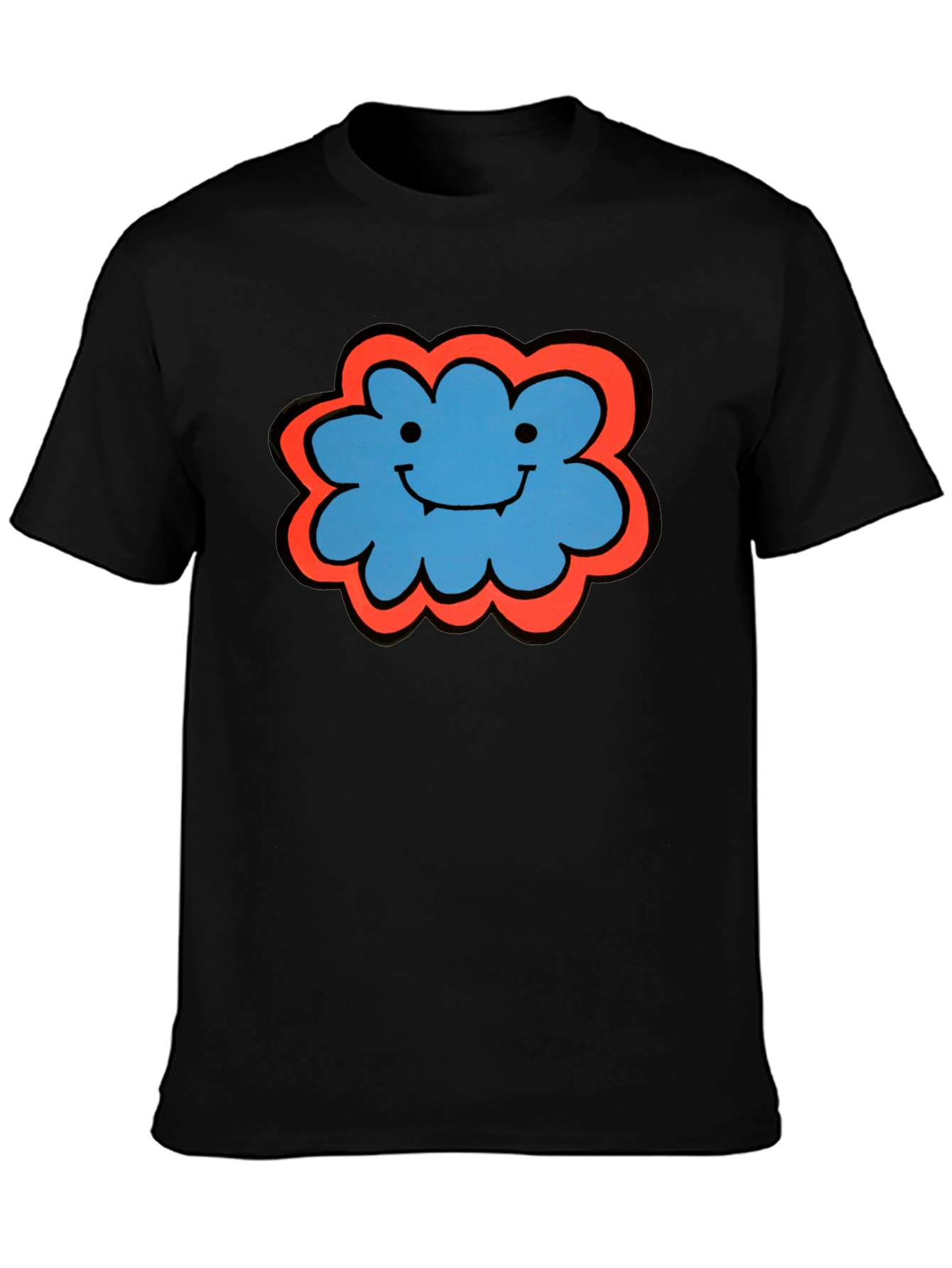 Black Whimsical Cloud T-Shirt - Soft Cotton Tee view 3
