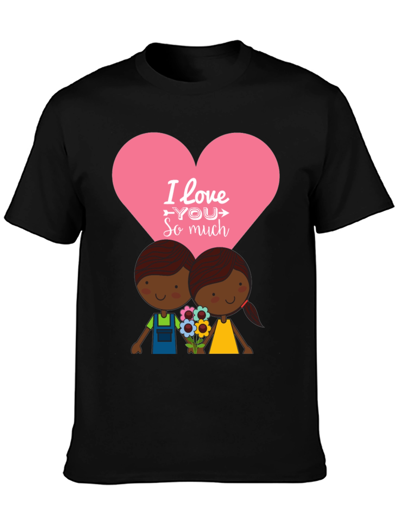 Black I Love You So Much Graphic T-Shirt view 3