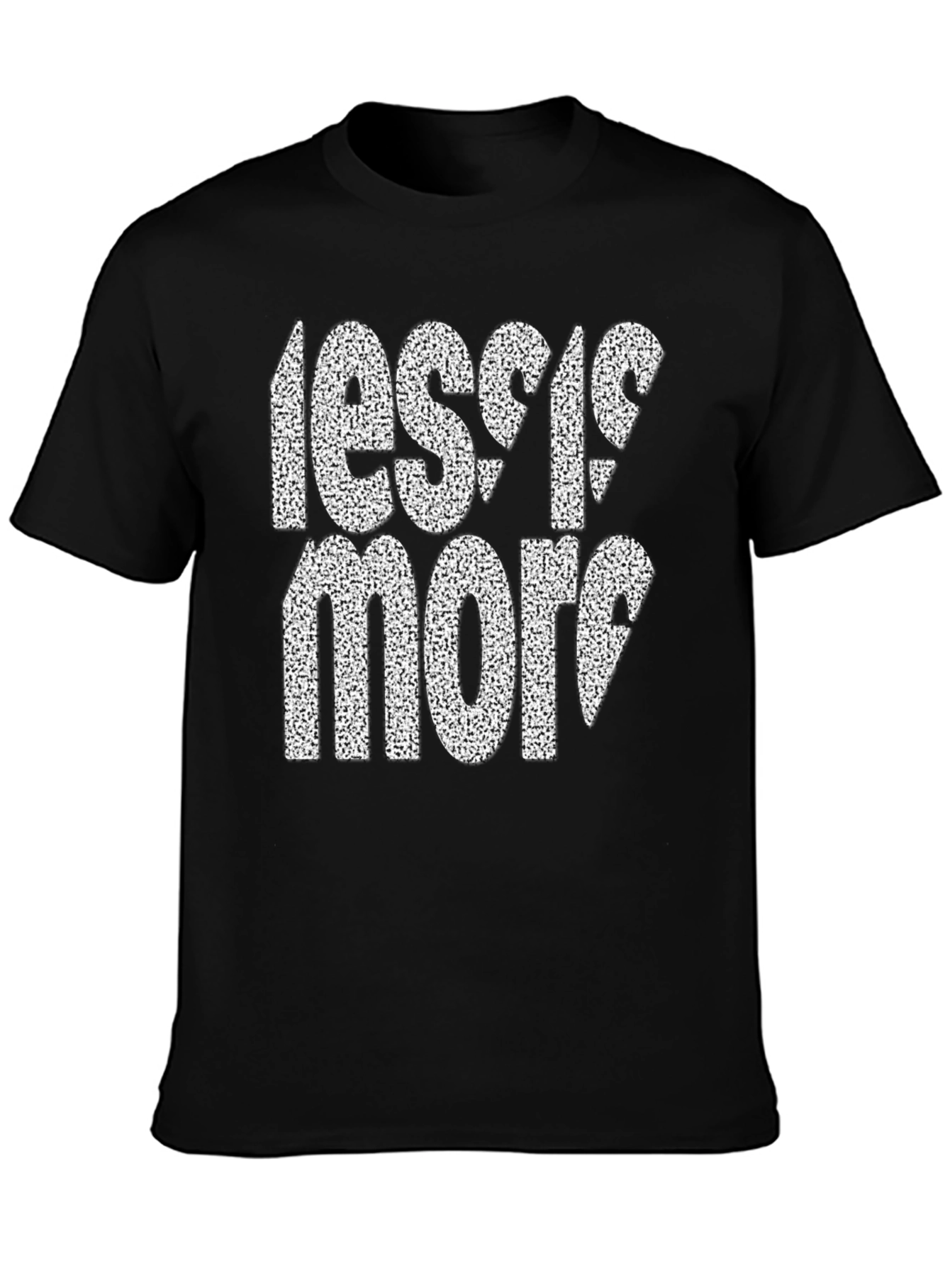 Black Less is More Graphic Tee - Mens Black Cotton T-Shirt view 3