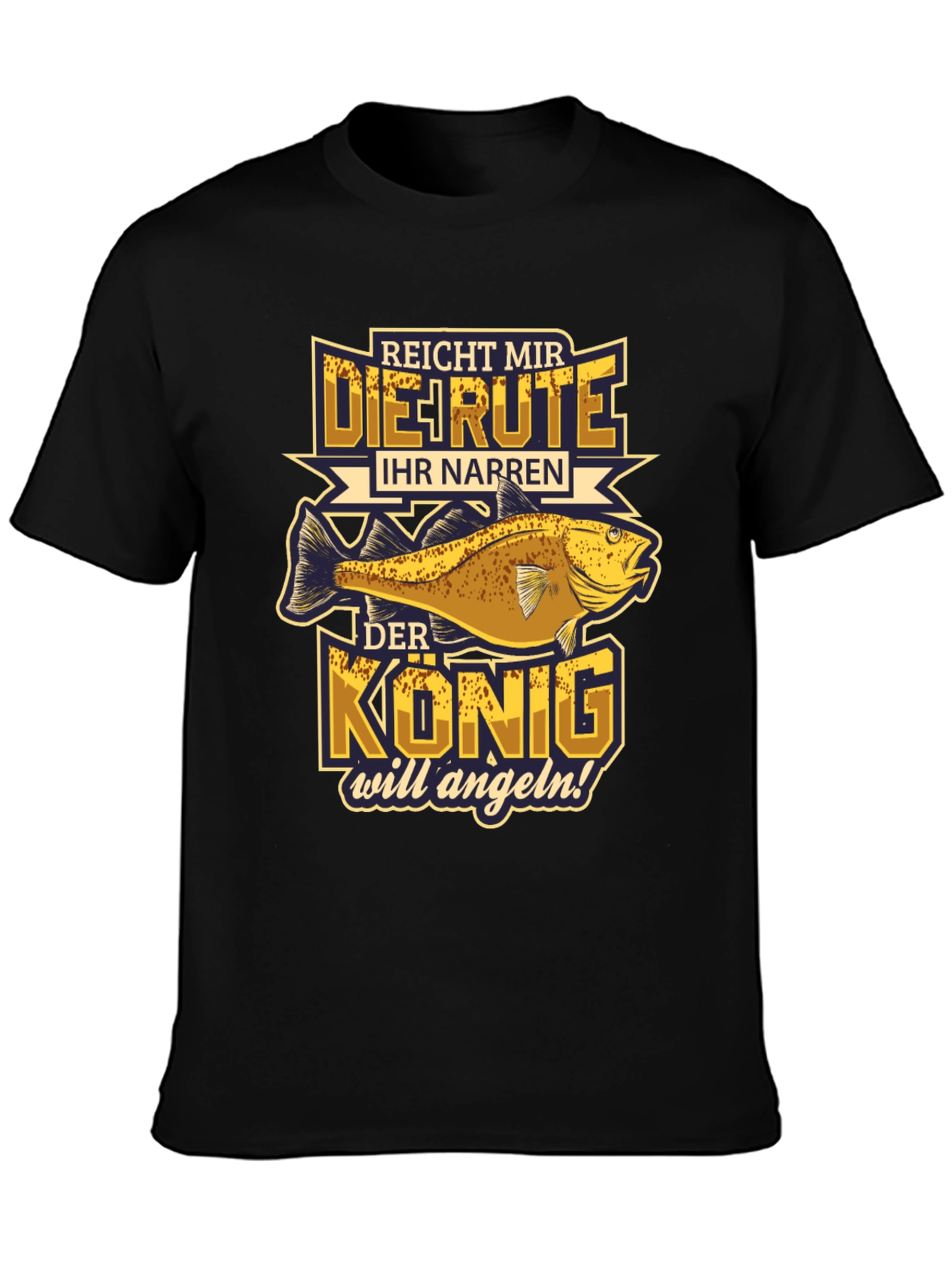 Black King Fishing Graphic T-Shirt view 3