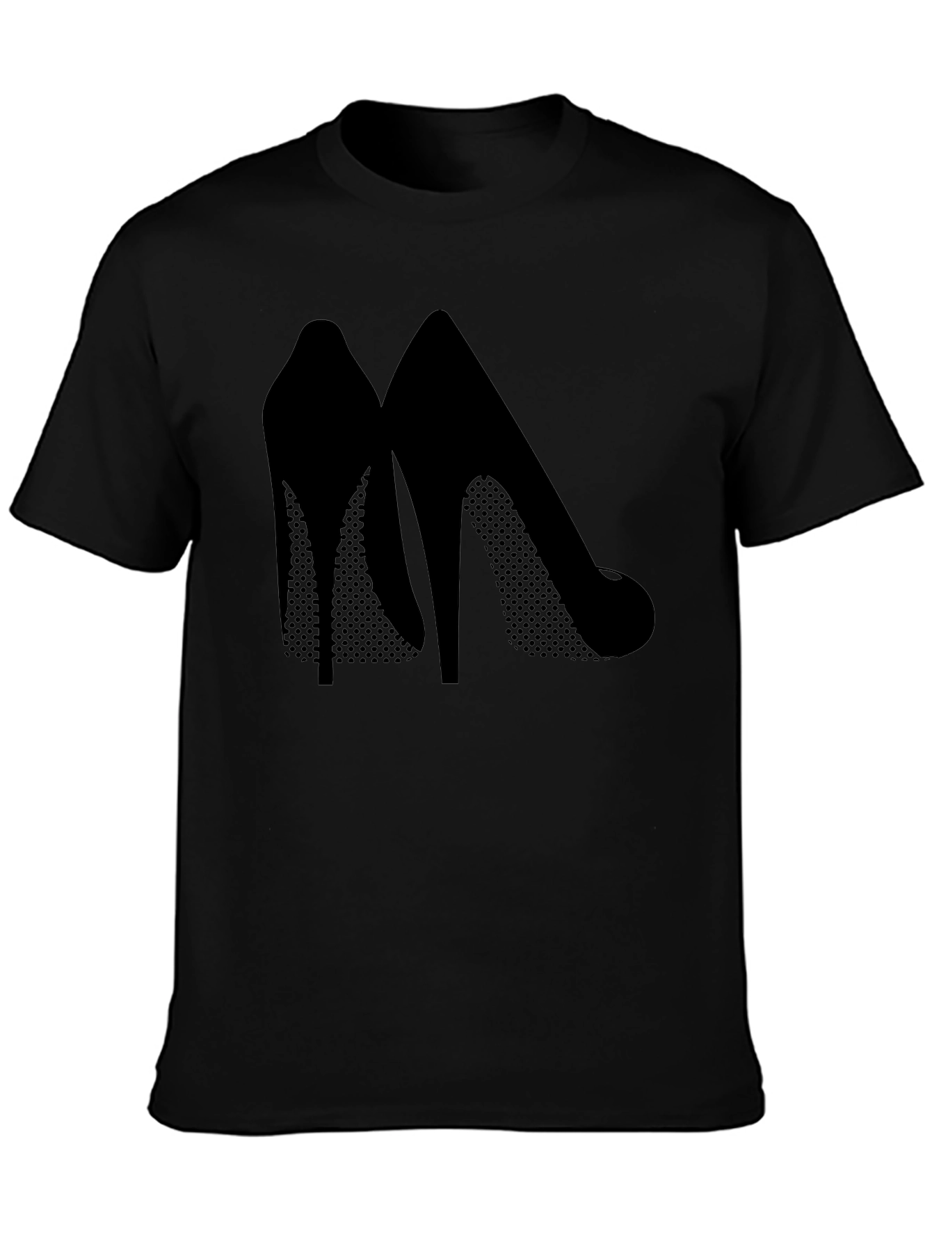 Black Stylish High Heel Silhouette Tee view 3