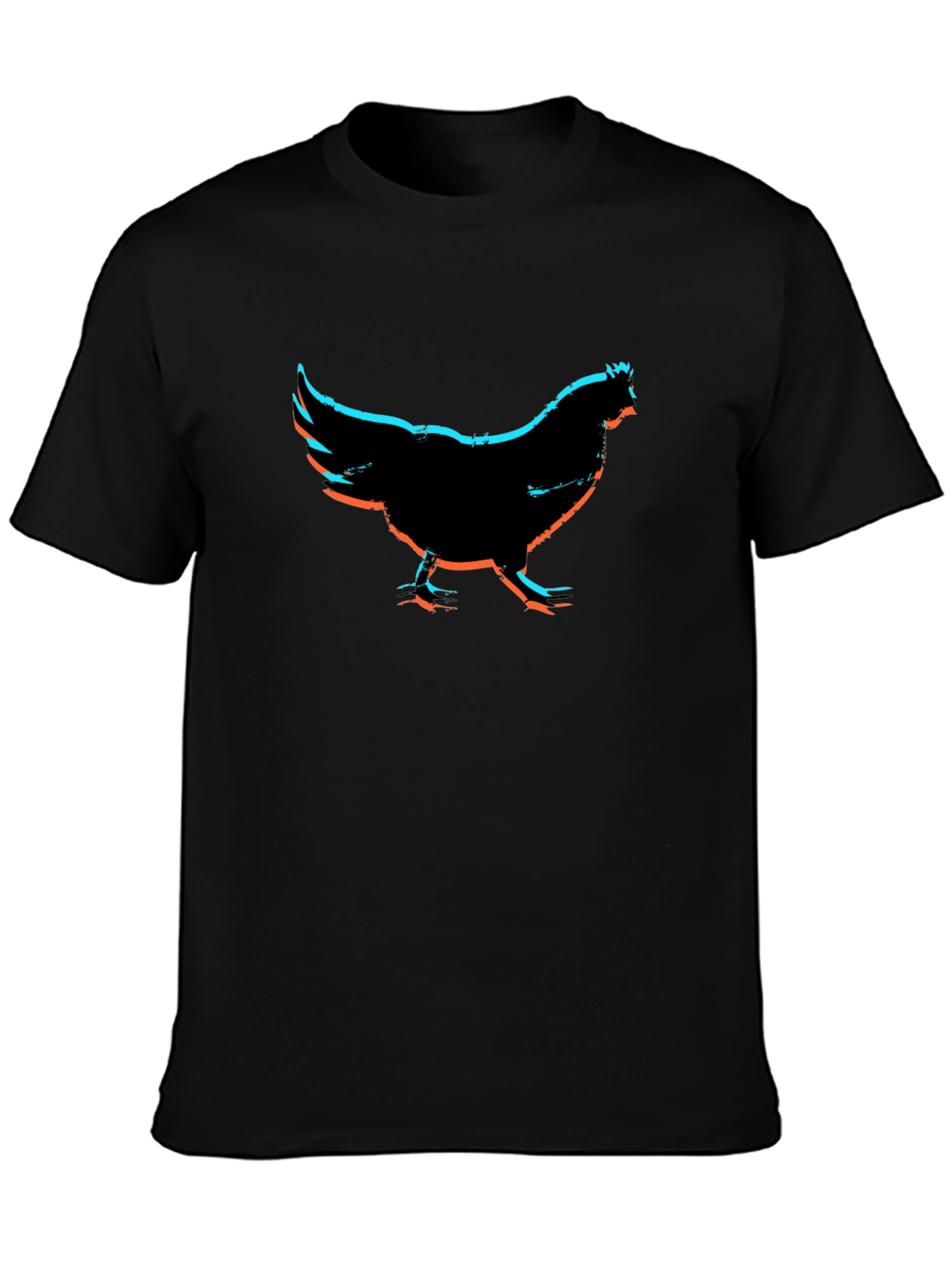 Black Chicken Graphic Black T-Shirt view 3
